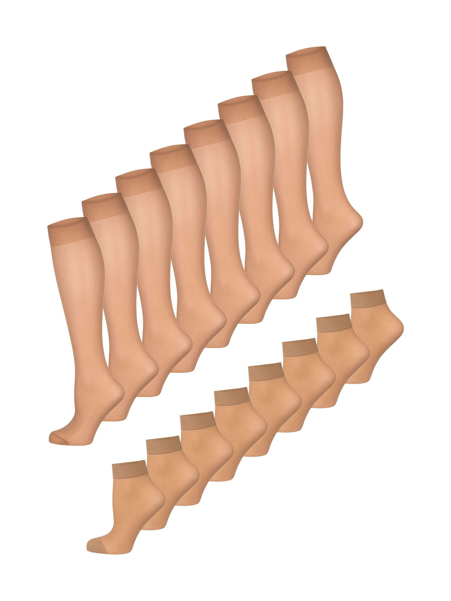 Nur Die Basicsocken Strümpfe & Söckchen 20 DEN (16-Paar) Socken, Baumwollsocken, Alltagsocken