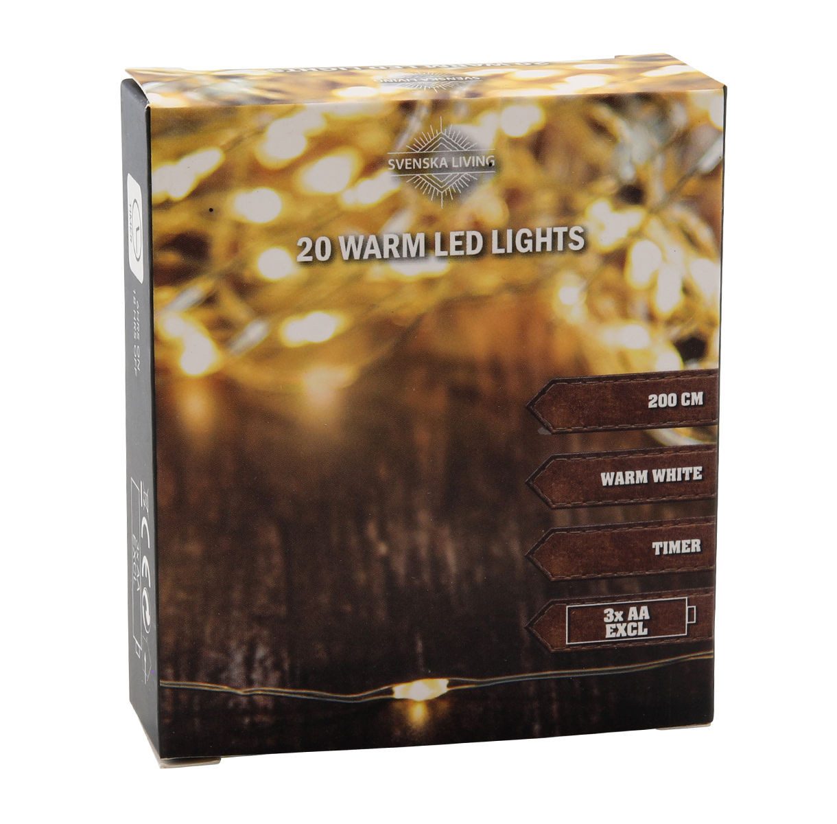 Spetebo LED-Lichterkette Draht Lichterkette warm weiß - 2 m / 20 LED, 20-flammig, Deko Beleuchtung Batterie betrieben
