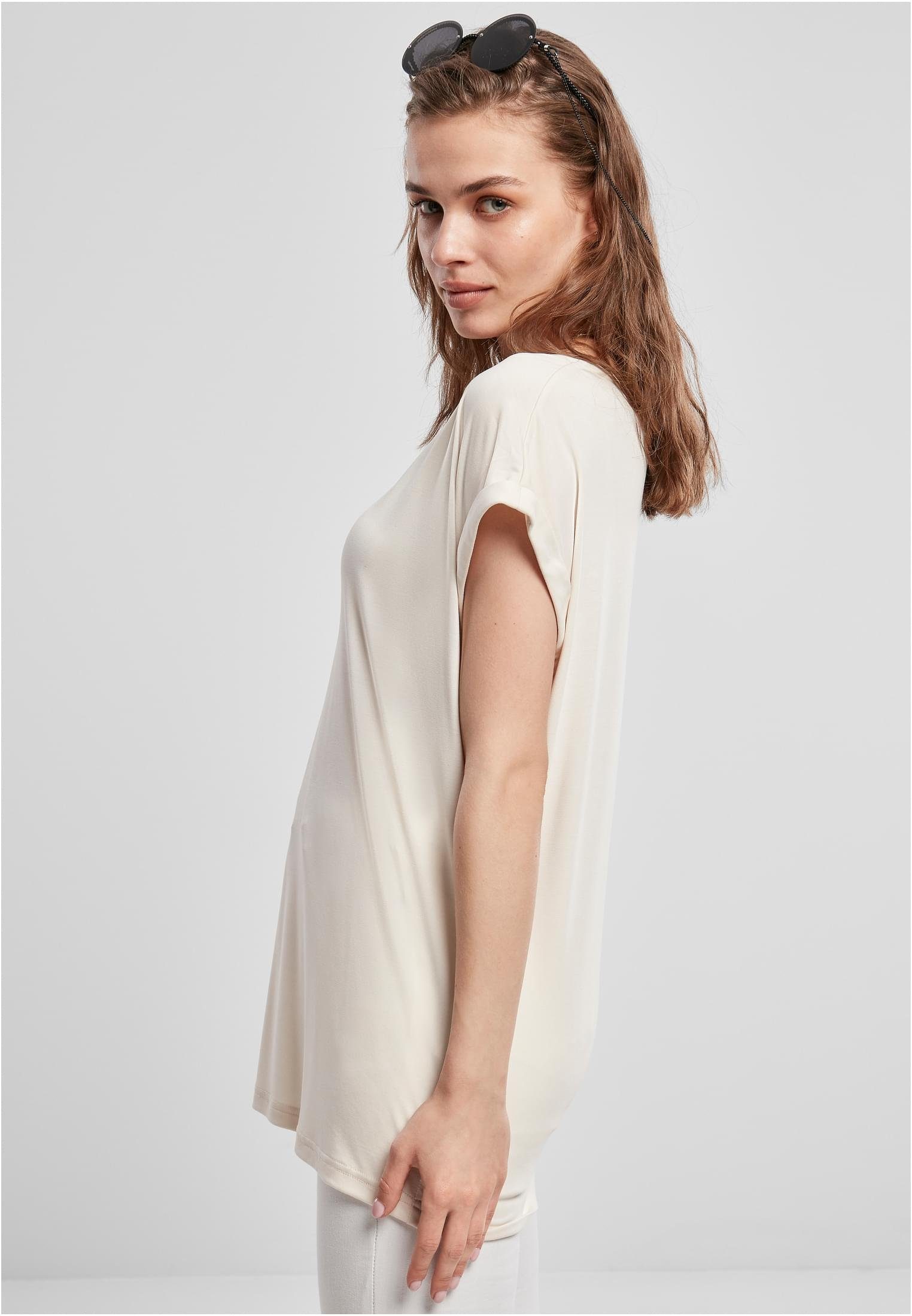 Kurzarmshirt Ladies Shoulder CLASSICS Extended (1-tlg) Tee whitesand Damen URBAN Modal