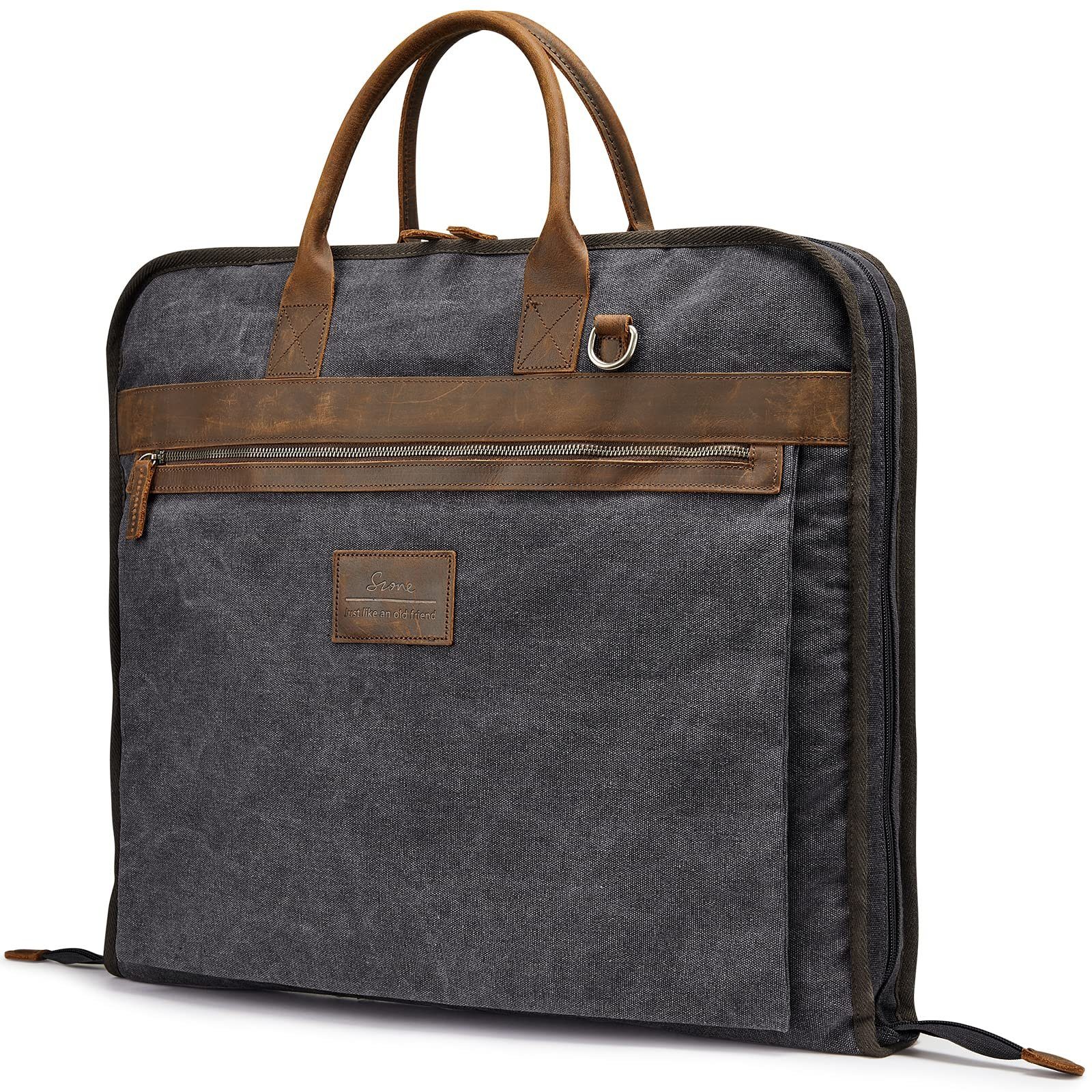 S-ZONE Kleidersack (1 St) Unisex Anzugtasche, Segeltuch Reisetasche für Reisen Grau
