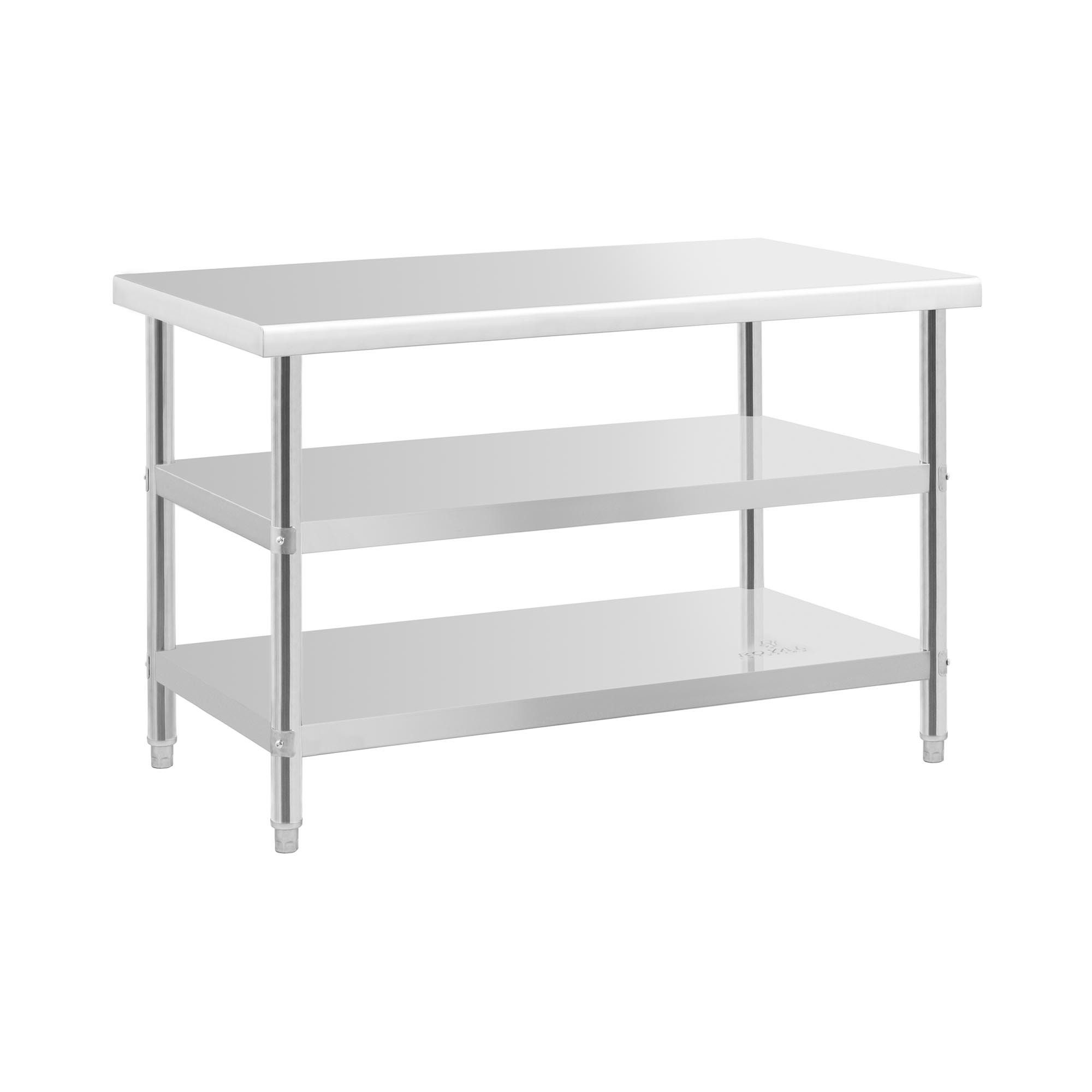 Royal Catering Arbeitstisch 120 x 70 cm Edelstahltisch Küche 2 Ablagen vers günstig online kaufen