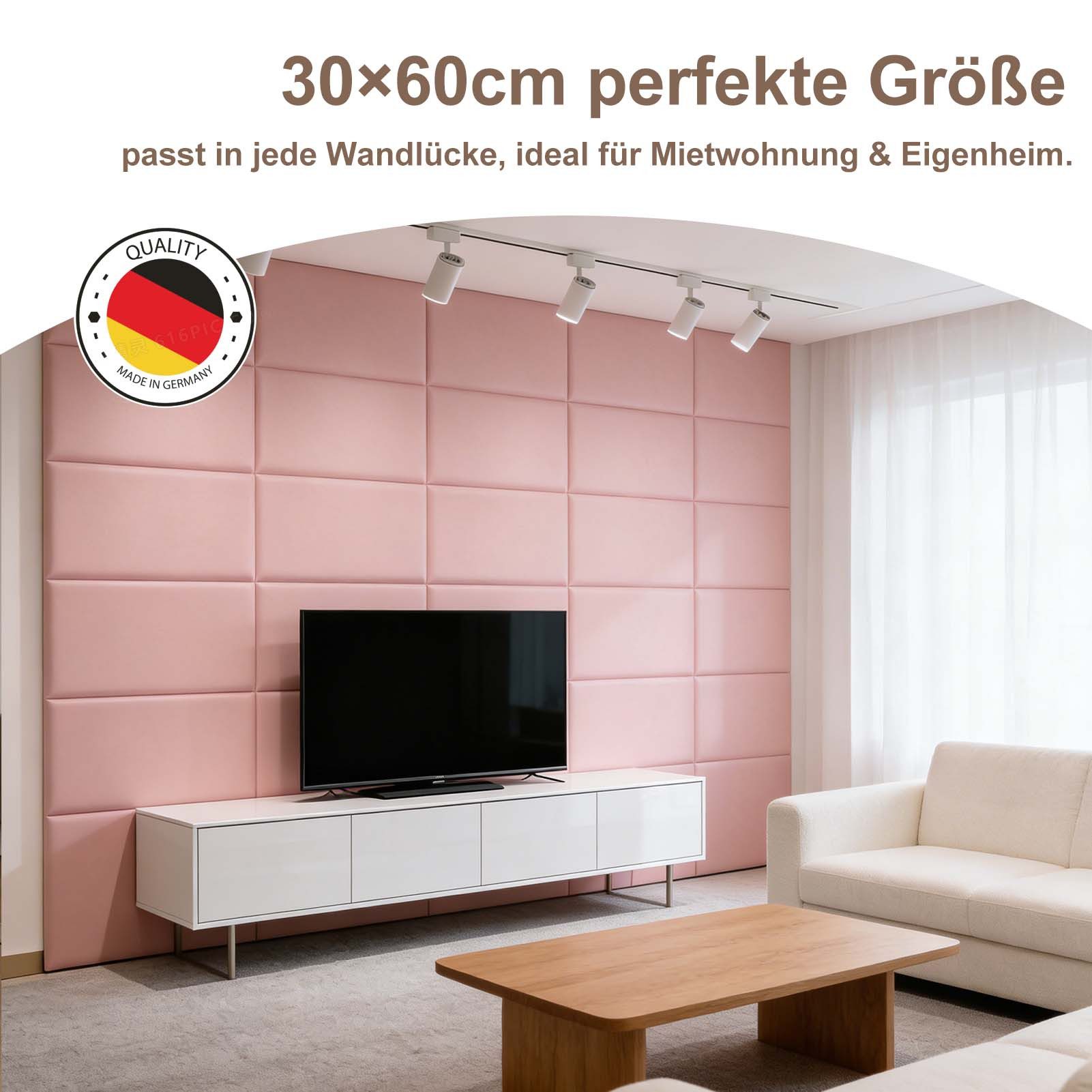 Mejale Wandpolster Wandkissen Wandmontiertes 3D gepolsterte für Schlafzimmer 30x60cm, (8 St)