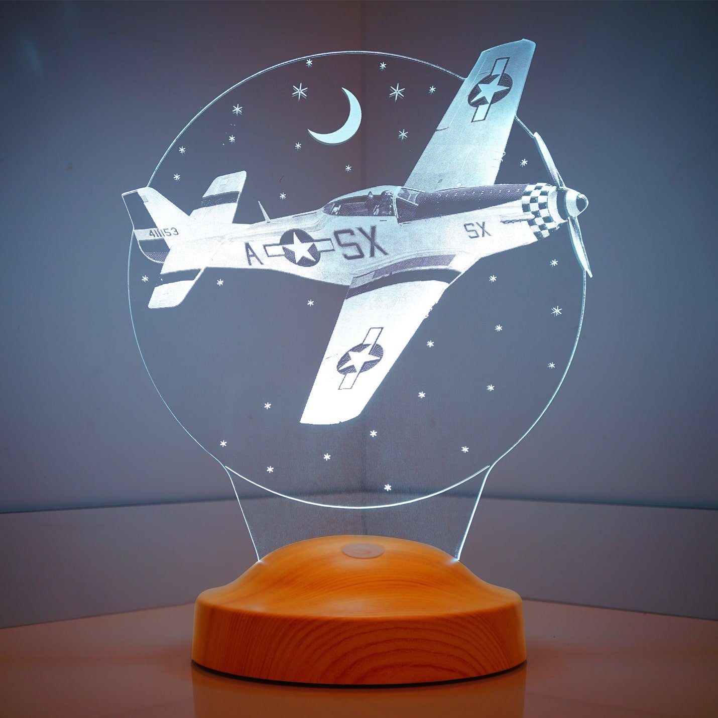 LED Nachtlicht 7 Nachttischlampe Flugzeug Geschenkelampe für Babys, Kinder 3D Farben Leuchte Reiseliebhaber, für integriert, Geburtstagsgeschenk Geschenk fest