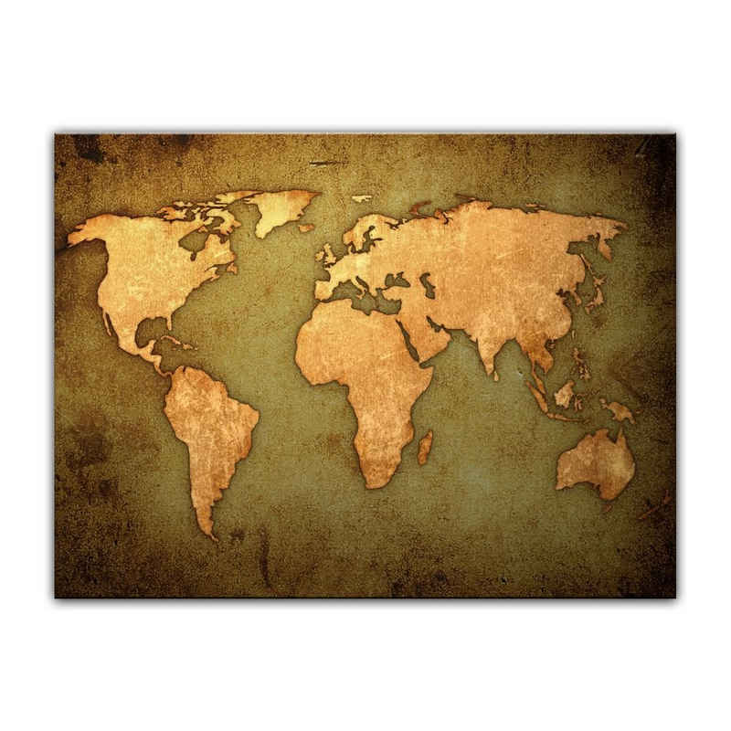 Bilderdepot24 Leinwandbild Weltkarte, Landkarten