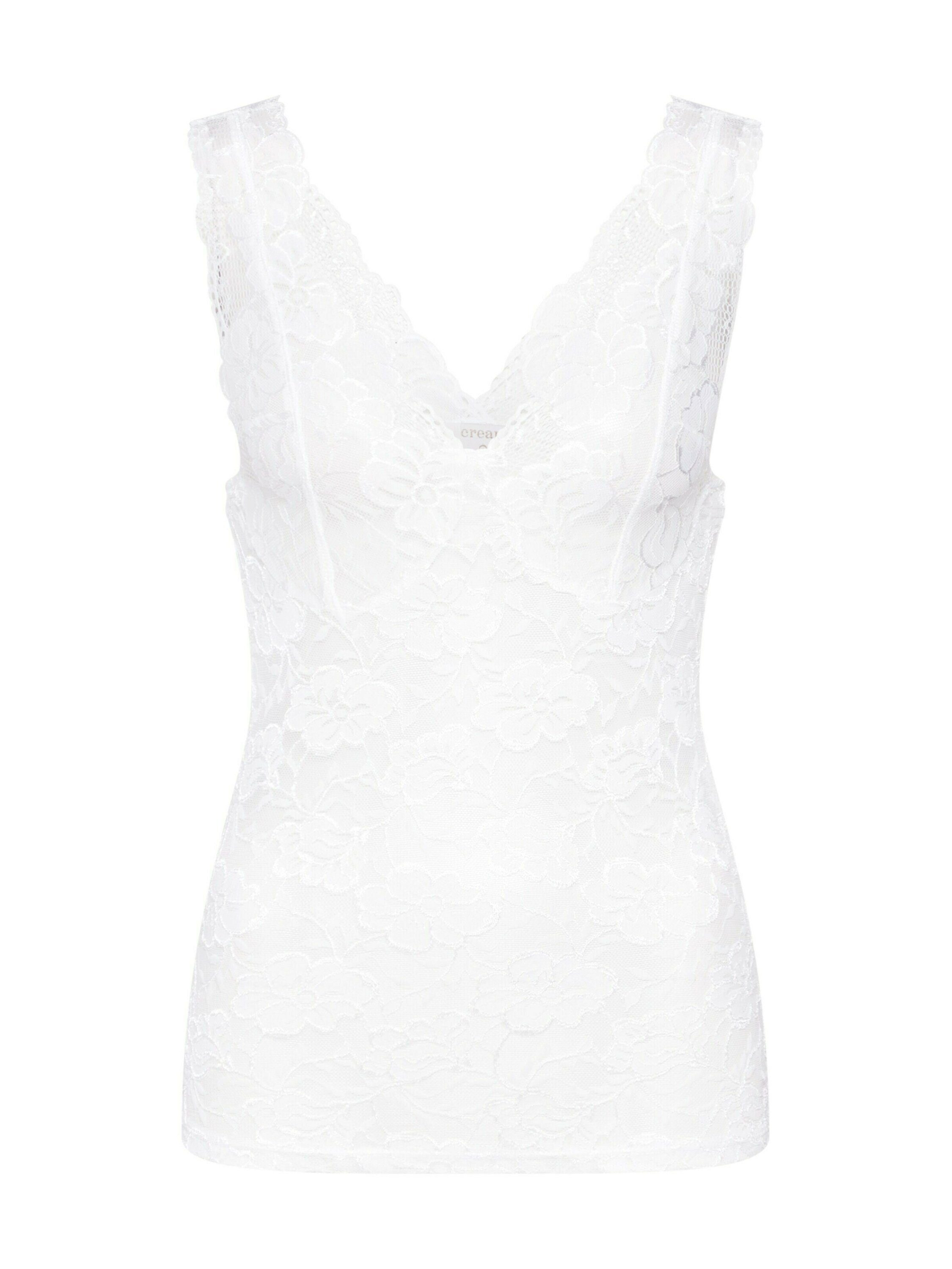 Cream Blusentop Glaze (1-tlg) Spitze