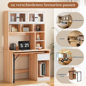 Ulife Regal-Schreibtisch Computertisch mit Schublade & L-förmig Tisch, drehbar Eckschreibtisch (1-St), Höhe:180,7 cm