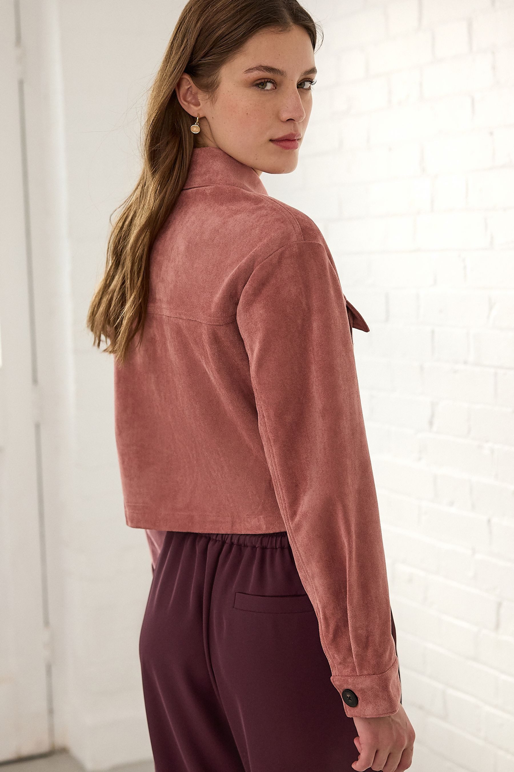 Next Lederjacke Kurze Jacke in Wildlederoptik (1-St) günstig online kaufen