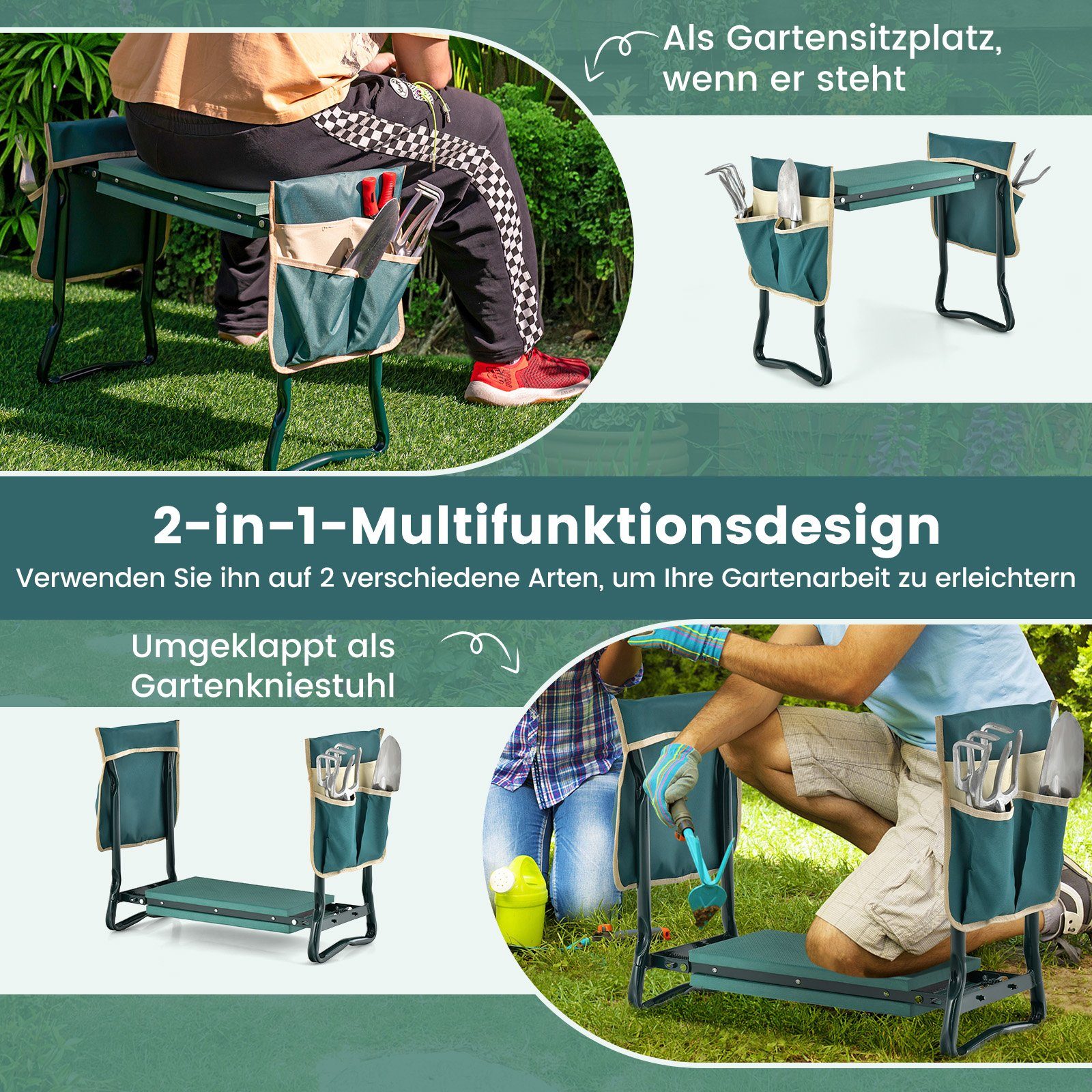 COSTWAY Kniebank Gartenhocker klappbar, für Gartenarbeit, günstig online kaufen