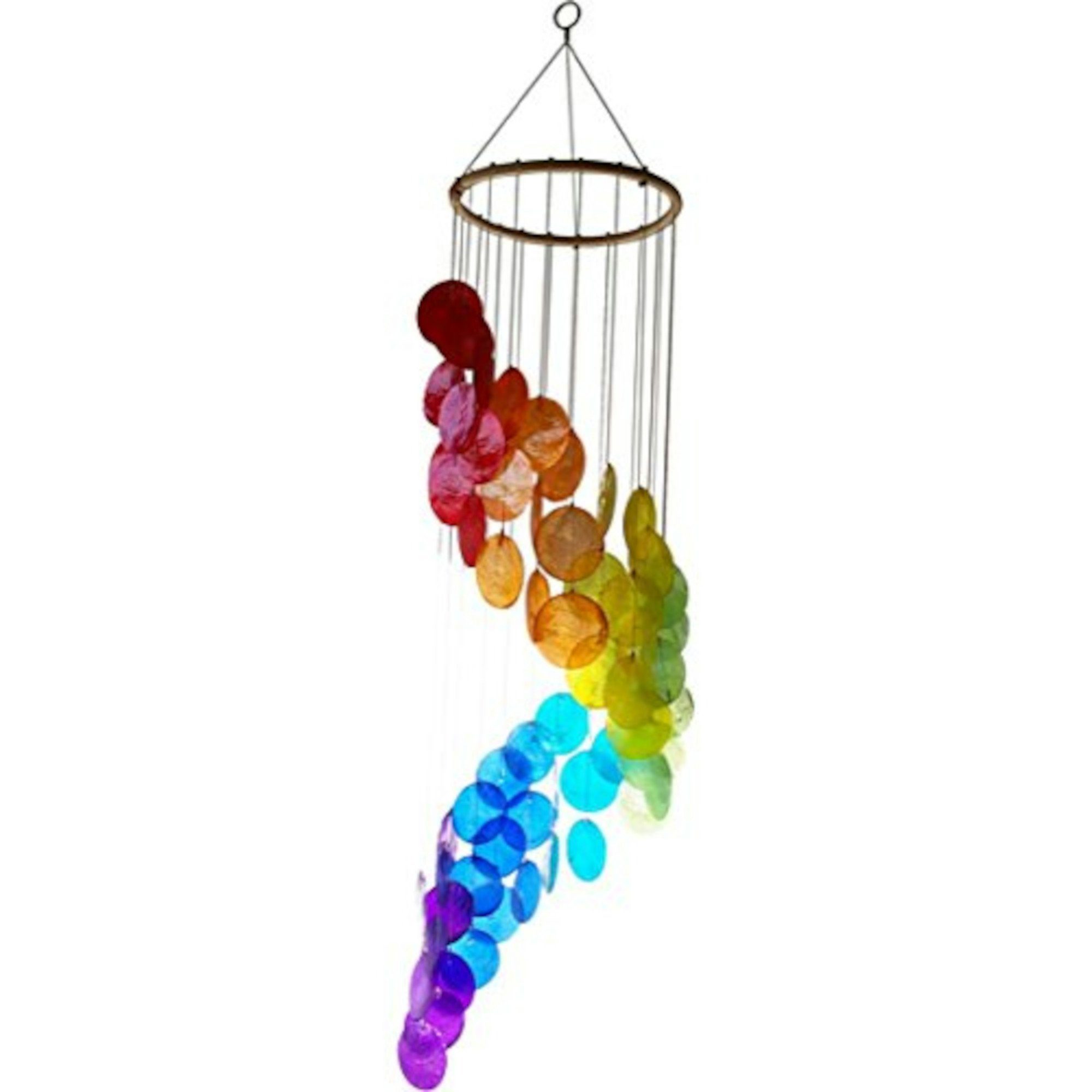 Windspiel Muschel-Windspiel mit Regenbogen-Spirale