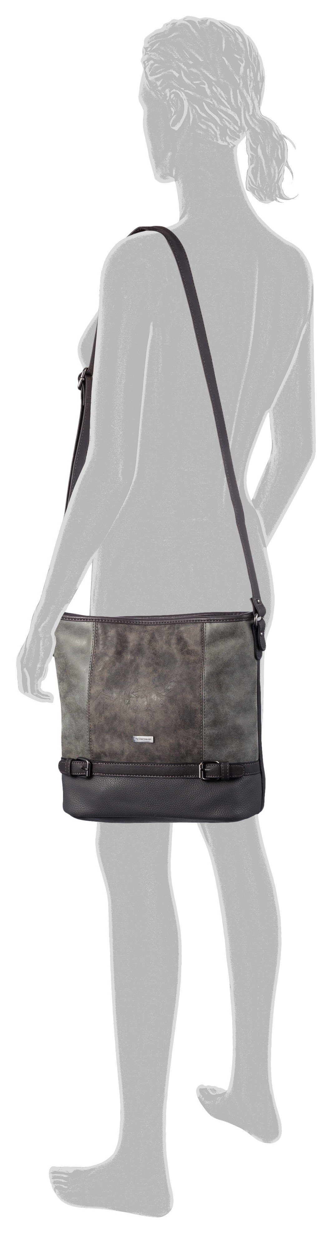 TOM TAILOR Hobo Juna, aus soft genarbtem ledrigen Material mit glänzenden Metall-Accessoires