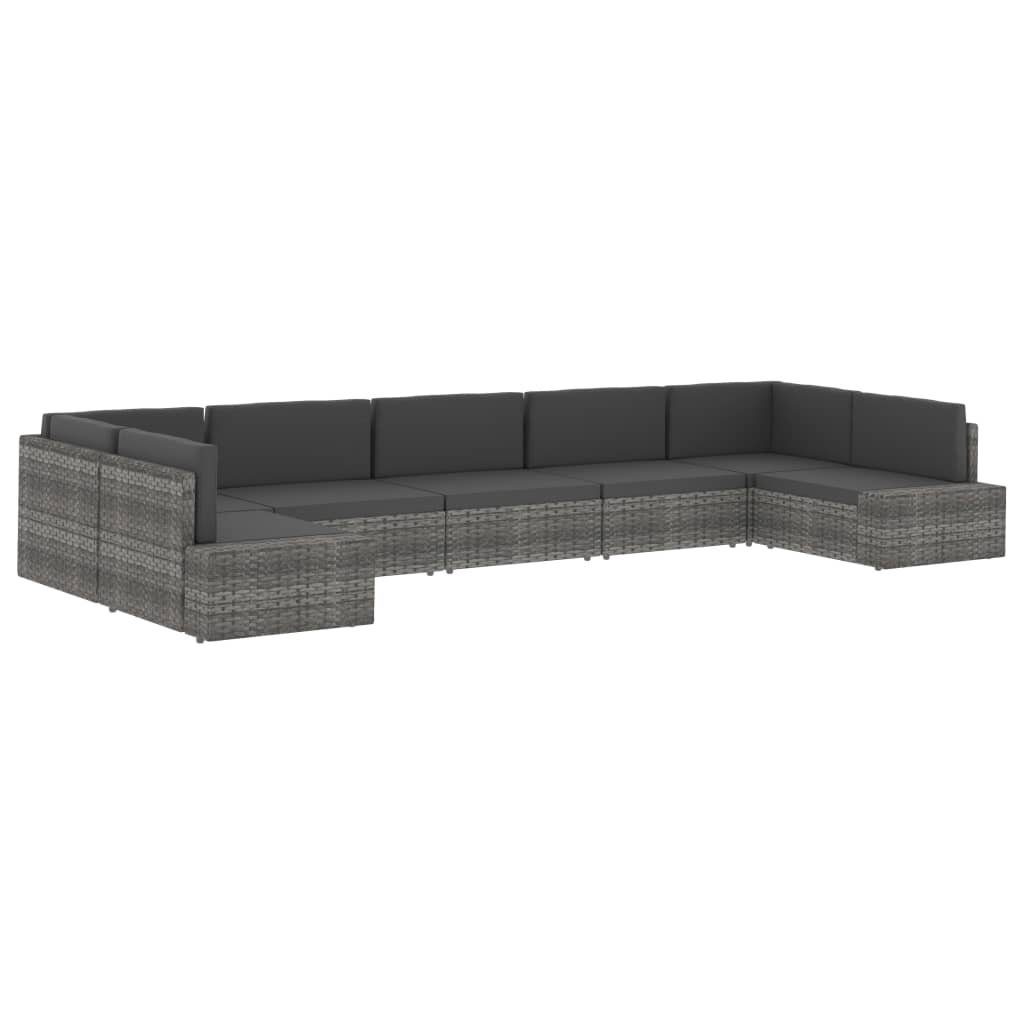 Grau, Sofa-Eckteil Loungesofa (links) 1 Teile Poly vidaXL Rattan Modulares Armlehne mit