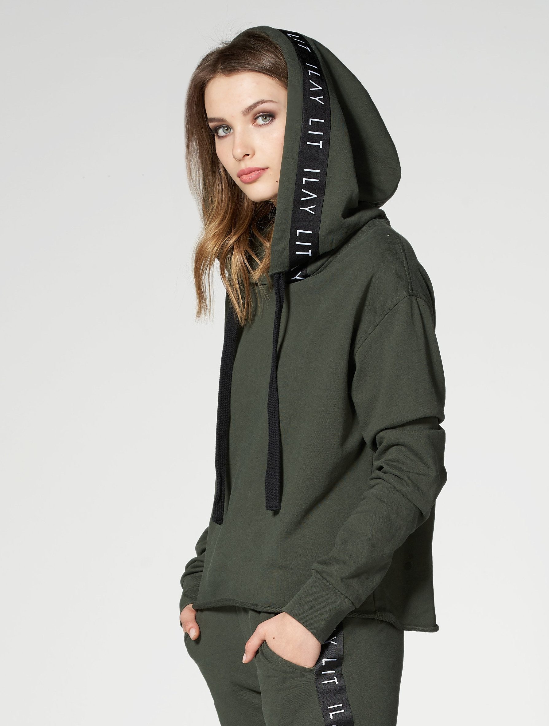 ILAY Lit Hoodie Oversized Holy Hoodie Olive Grün