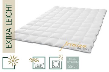 Daunenbettdecke, Premium de Luxe, HANSKRUCHEN, Füllung: 90% Daunen, 10% Federn, Bezug: 100% Baumwolle, Leicht 135 x 200 cm, hergestellt in Deutschland, allergikerfreundlich