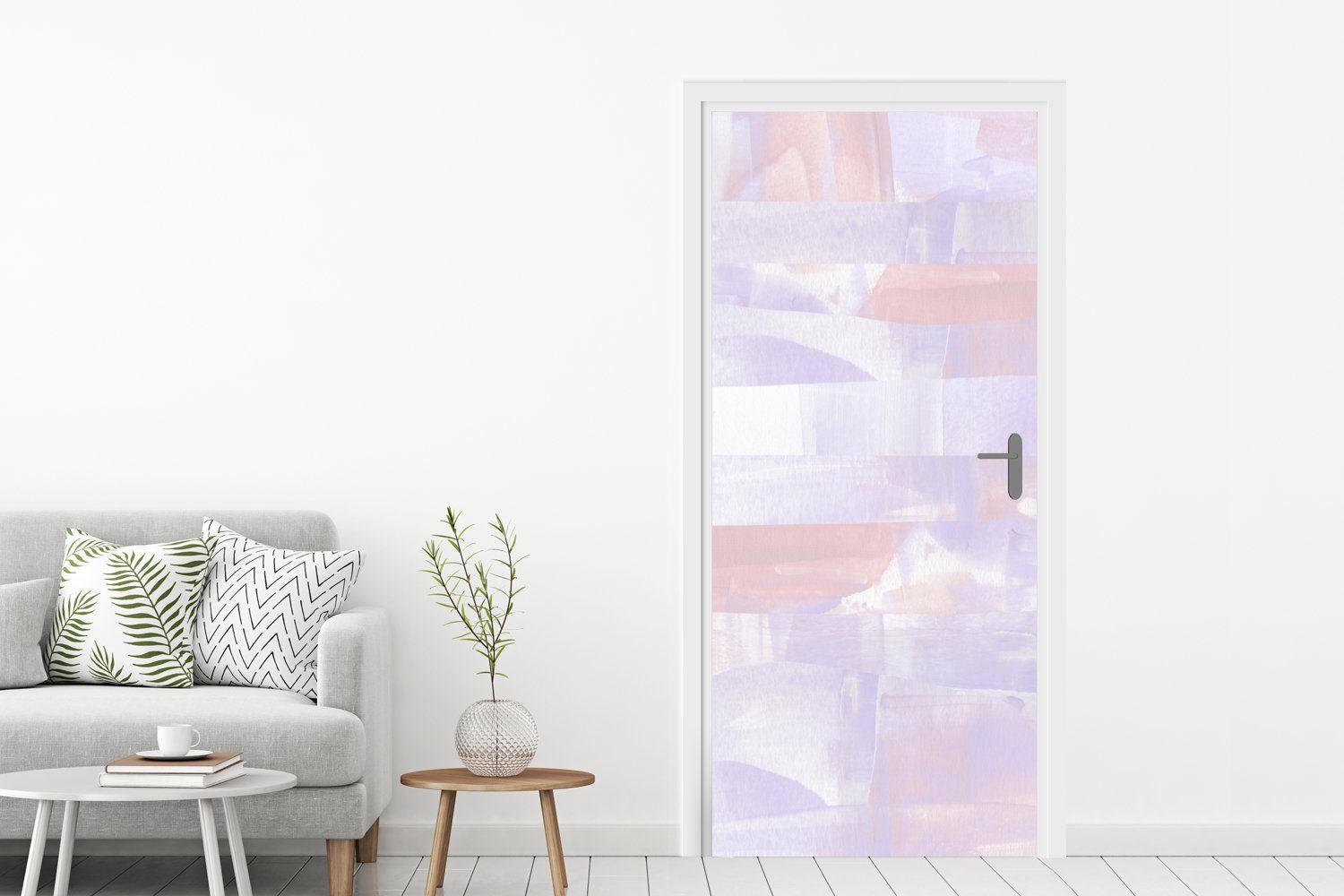 Pastell - St), für bedruckt, 75x205 - Tür, Gestaltung, Fototapete Türtapete Farbe MuchoWow Matt, (1 Türaufkleber, cm