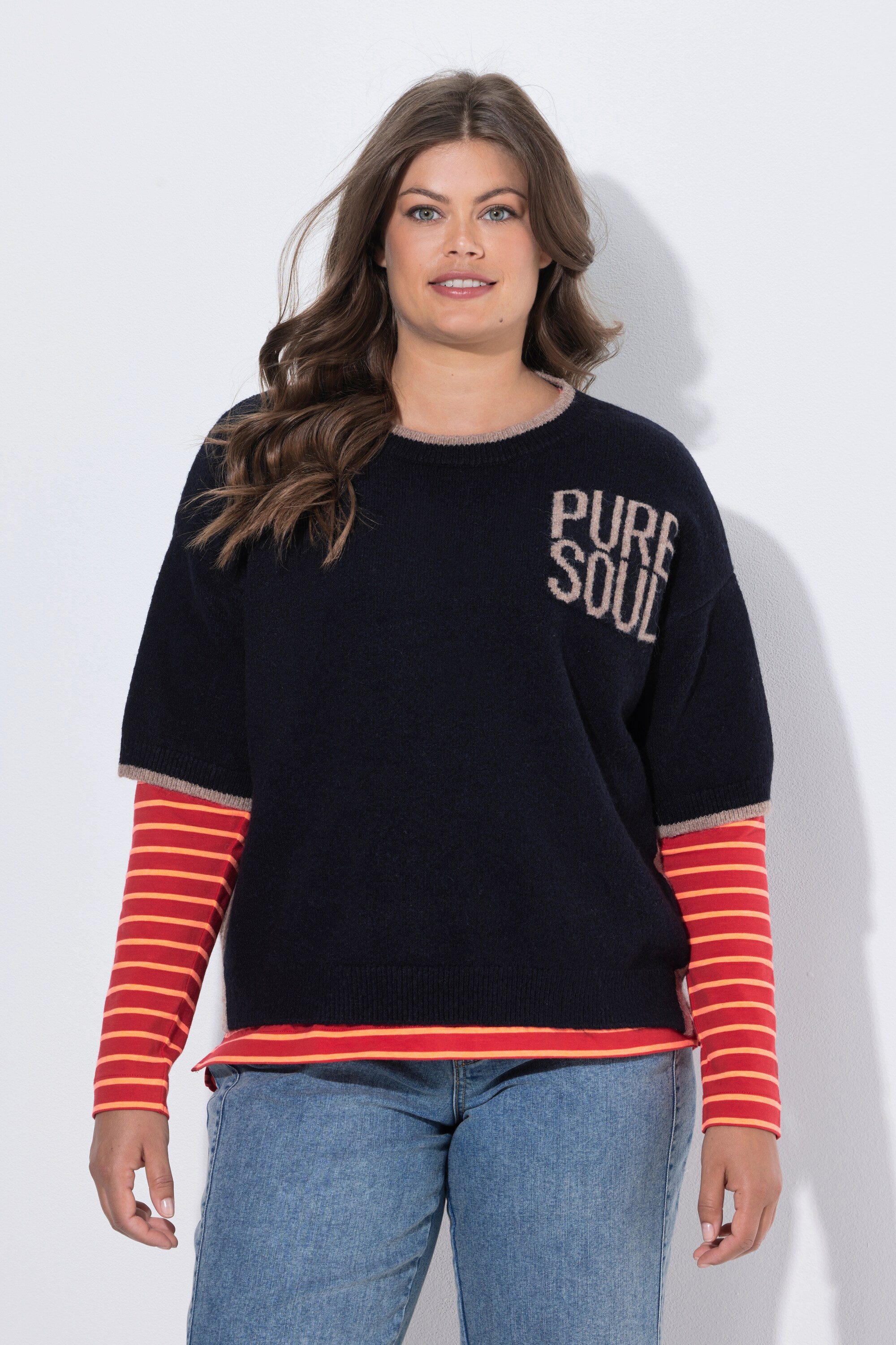 Laurasøn Pullunder Halbarm Strickpullover Rundhals