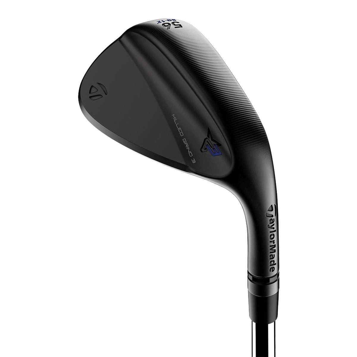 Taylormade Wedge TaylorMade Milled Grind 3 Black Wedge – RAW Face Wedge mit maximalem, Herrem, 50°, Black, Rechts, Stahlschaft, Wedge