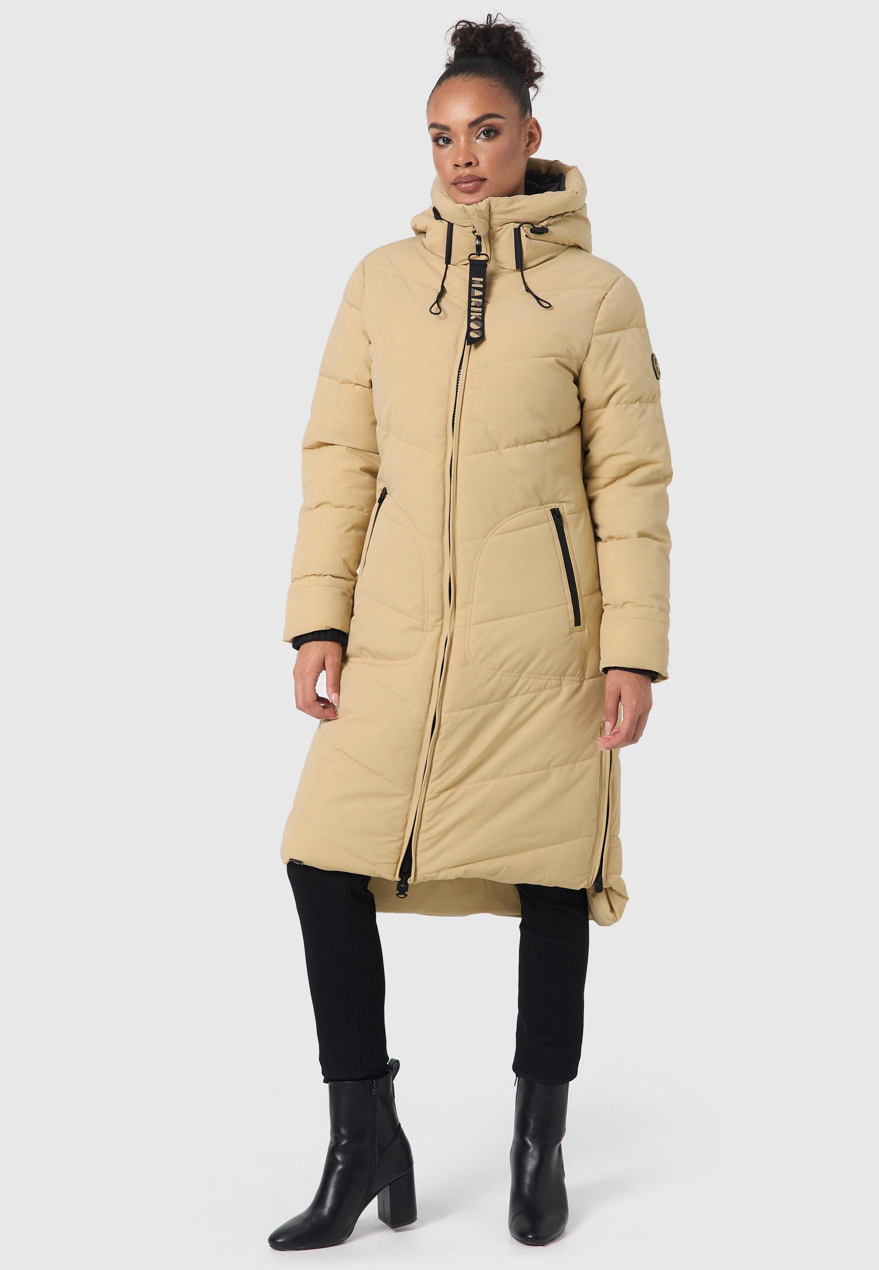 Marikoo Winterjacke Benikoo langer Winter Mantel gesteppt
