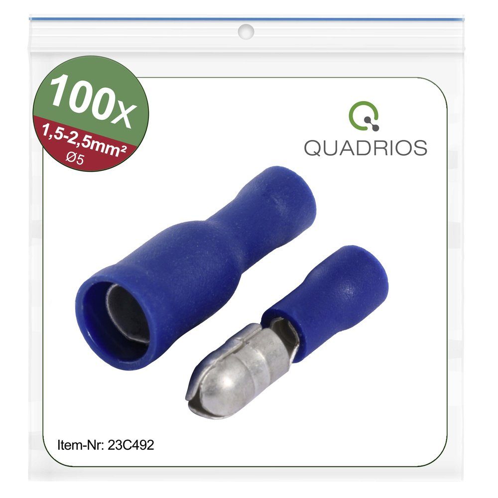 Quadrios Ringkabelschuh Quadrios 23C492 Rundstecker 1.5 mm² 2.5 mm² Blau 100 St., 23C492