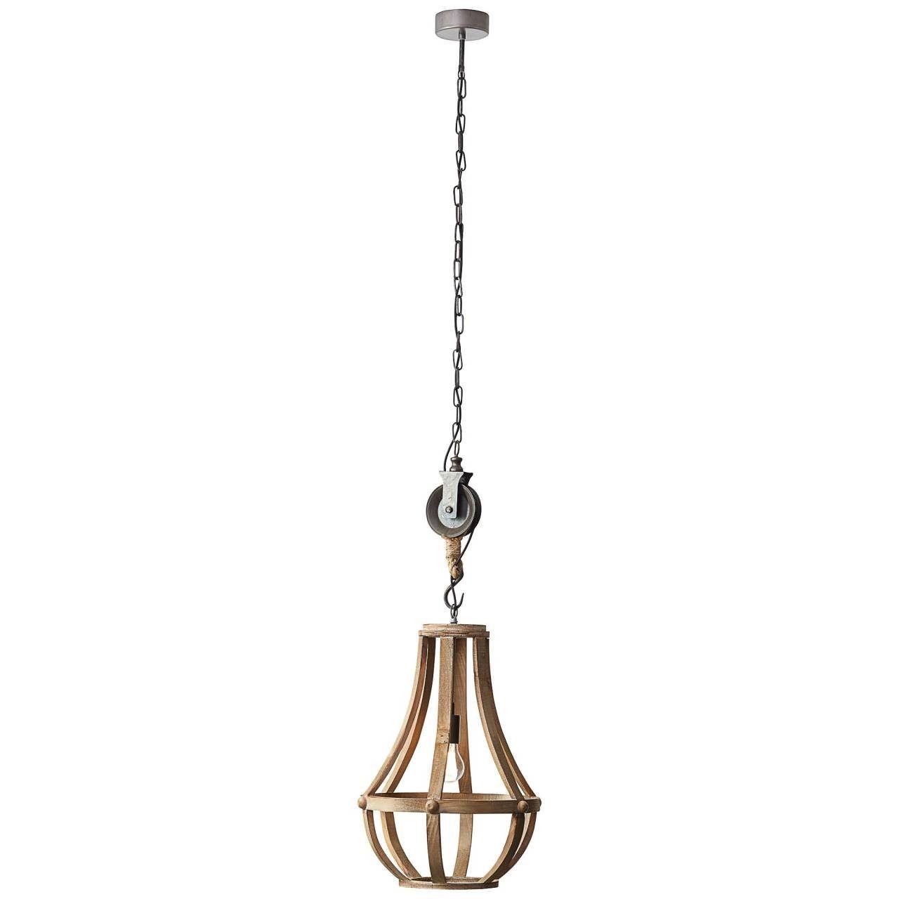 Lücke Brilliant Pendelleuchte Church, 1x G95, E27, Lampe 60W, hell 43cm Church geeignet holz Pendelleuchte