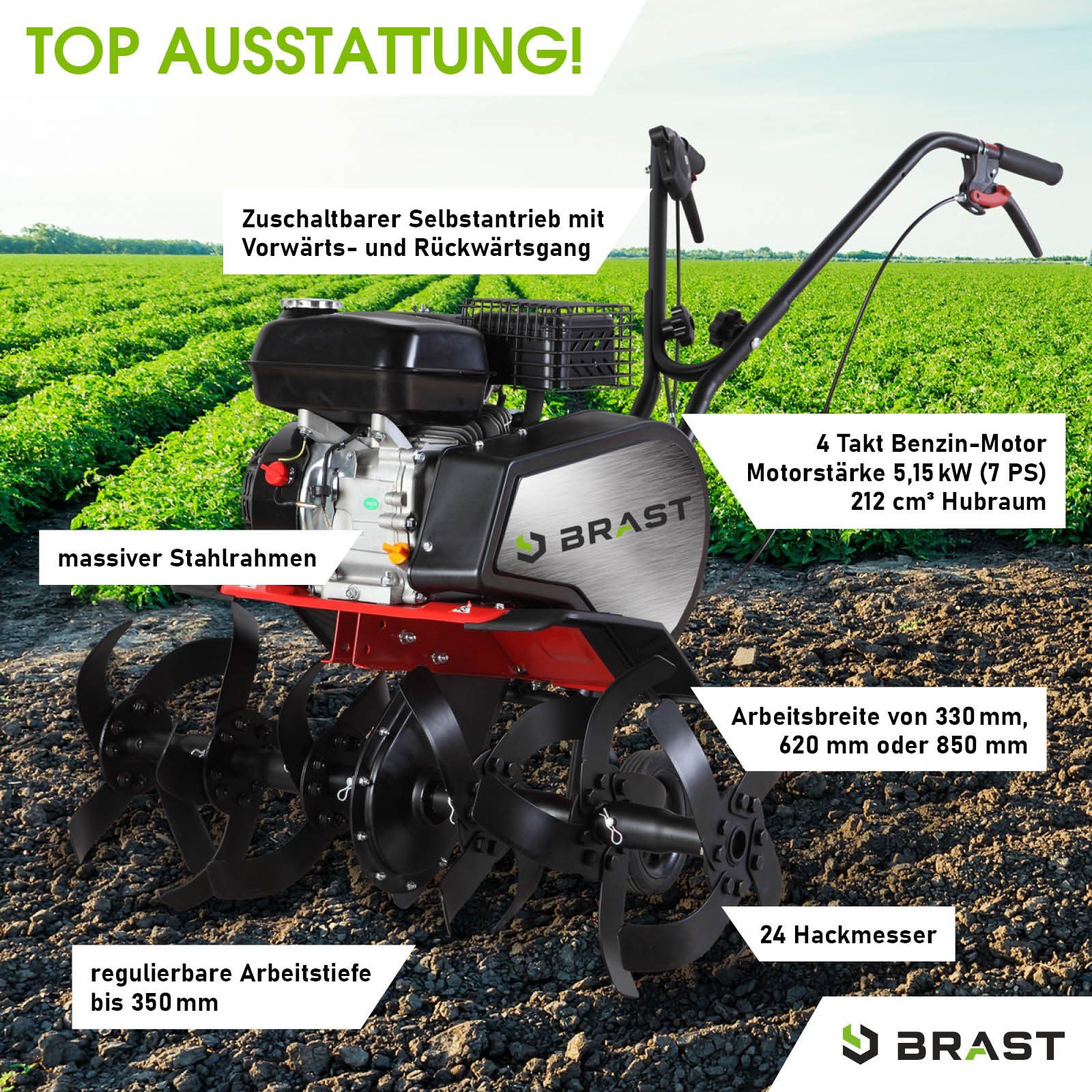 BRAST Benzinmotorhacke Gartenfräse 5,15kW(7PS), Luftgekühlter 4 günstig online kaufen