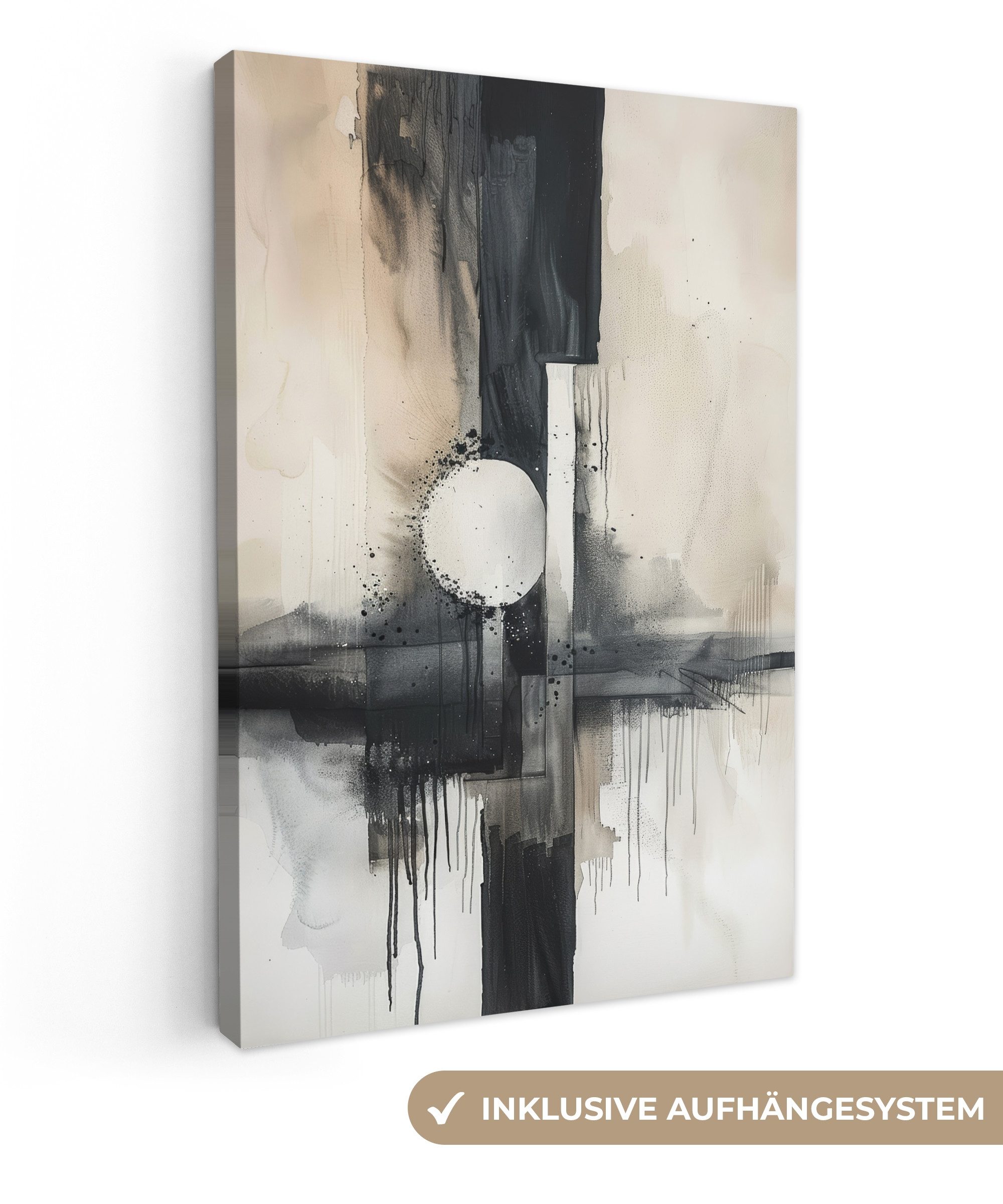 OneMillionCanvasses® Leinwandbild Abstrakt - Schwarz und Weiß - Farbe - Mod günstig online kaufen