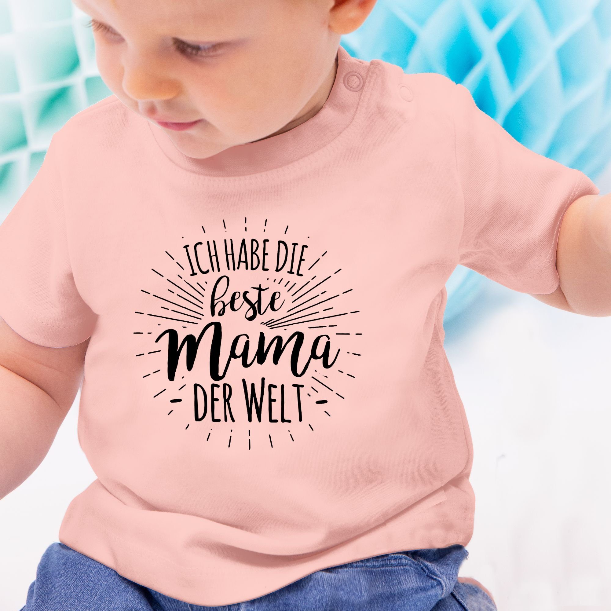 habe Babyrosa T-Shirt Welt Shirtracer beste Ich 2 Mama der die Muttertagsgeschenk