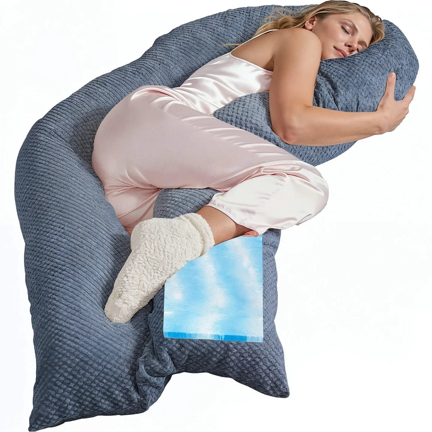 Traumreiter Seitenschläferkissen Traumreiter U Visco Kissen mit Bezug Velour Deluxe
