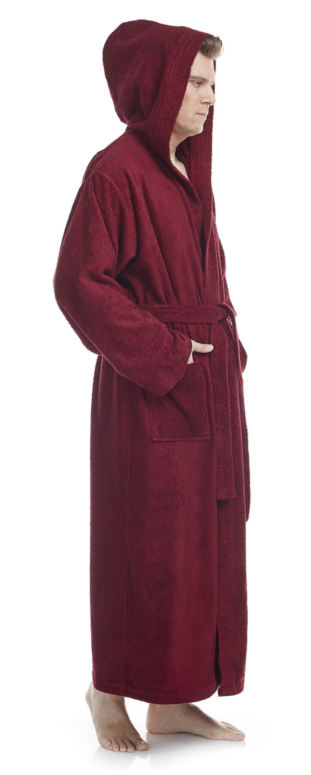 Arus Herrenbademantel Pacific, mit Kapuze, 100% Baumwolle, extra lang, für günstig online kaufen