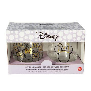 Disney Gläser-Set Disney Minnie Maus 2-er Set Gläser Trinkglas 510 ml Geschenkverpackung, Glas