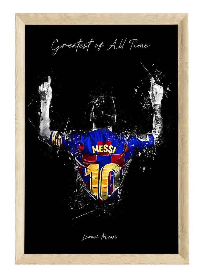 JUSTGOODMOOD Poster Premium ® Lionel Messi Poster · The Greatest of all time · ohne Rahmen