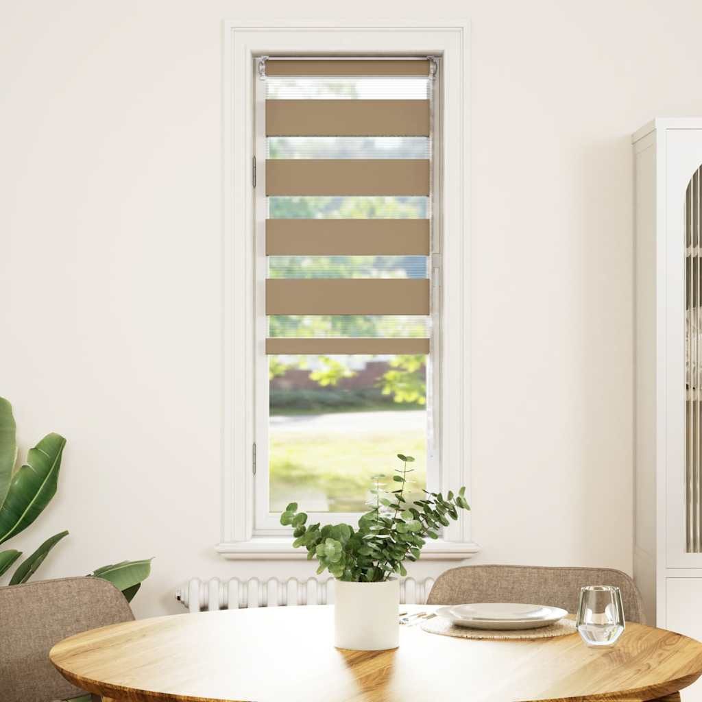 Rollo Doppelrollo Sandbraun 50x150 cm Stoffbreite 45,9 cm Polyester, vidaXL