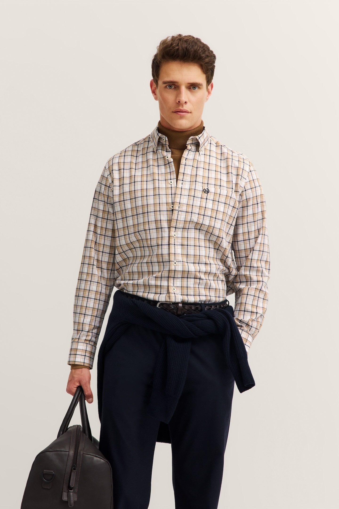bugatti Langarmhemd Modern Fit kariert mit günstig online kaufen
