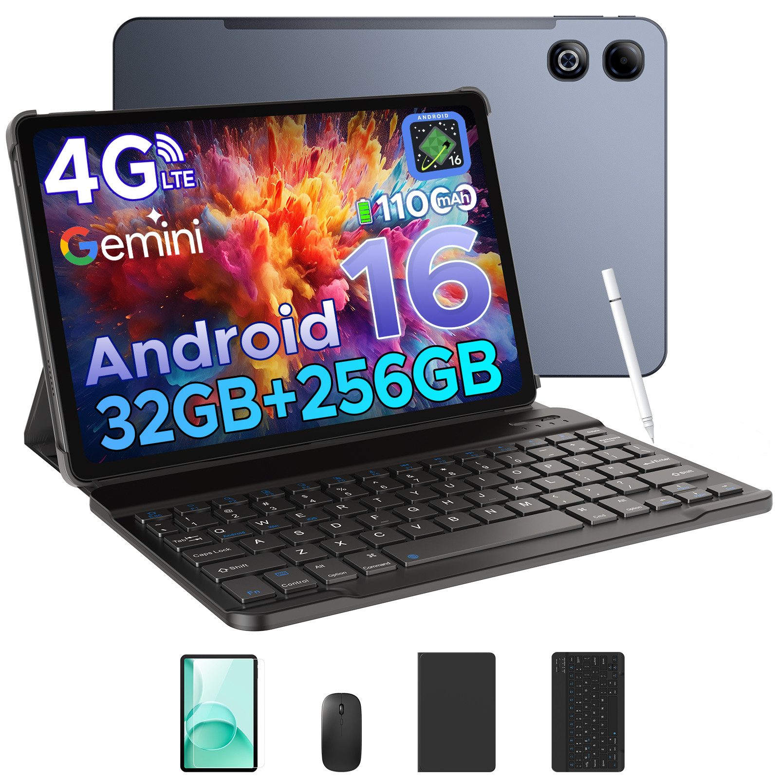 DOOGEE TABG6MAX 13.4'' Android 16 11000mAh 256GB mit Tastatur/Stift/Maus Tablet (13.4", 256 GB, Android 16, 4G, 13MP+8MP, Android 16, SIM-Karten-Support, FHD+ 90Hz)