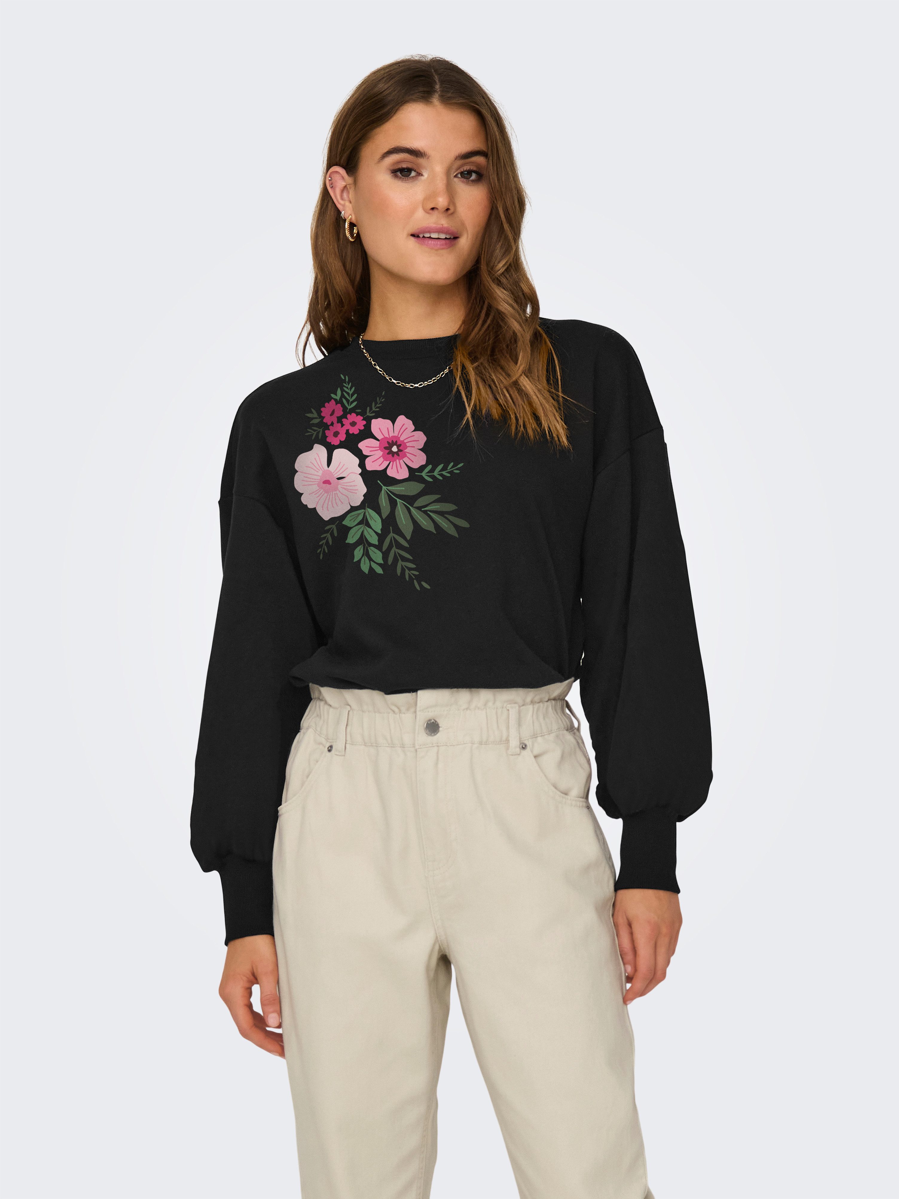 ONLY Sweatshirt ONLBROOKE L/S O-NECK FLOWER günstig online kaufen