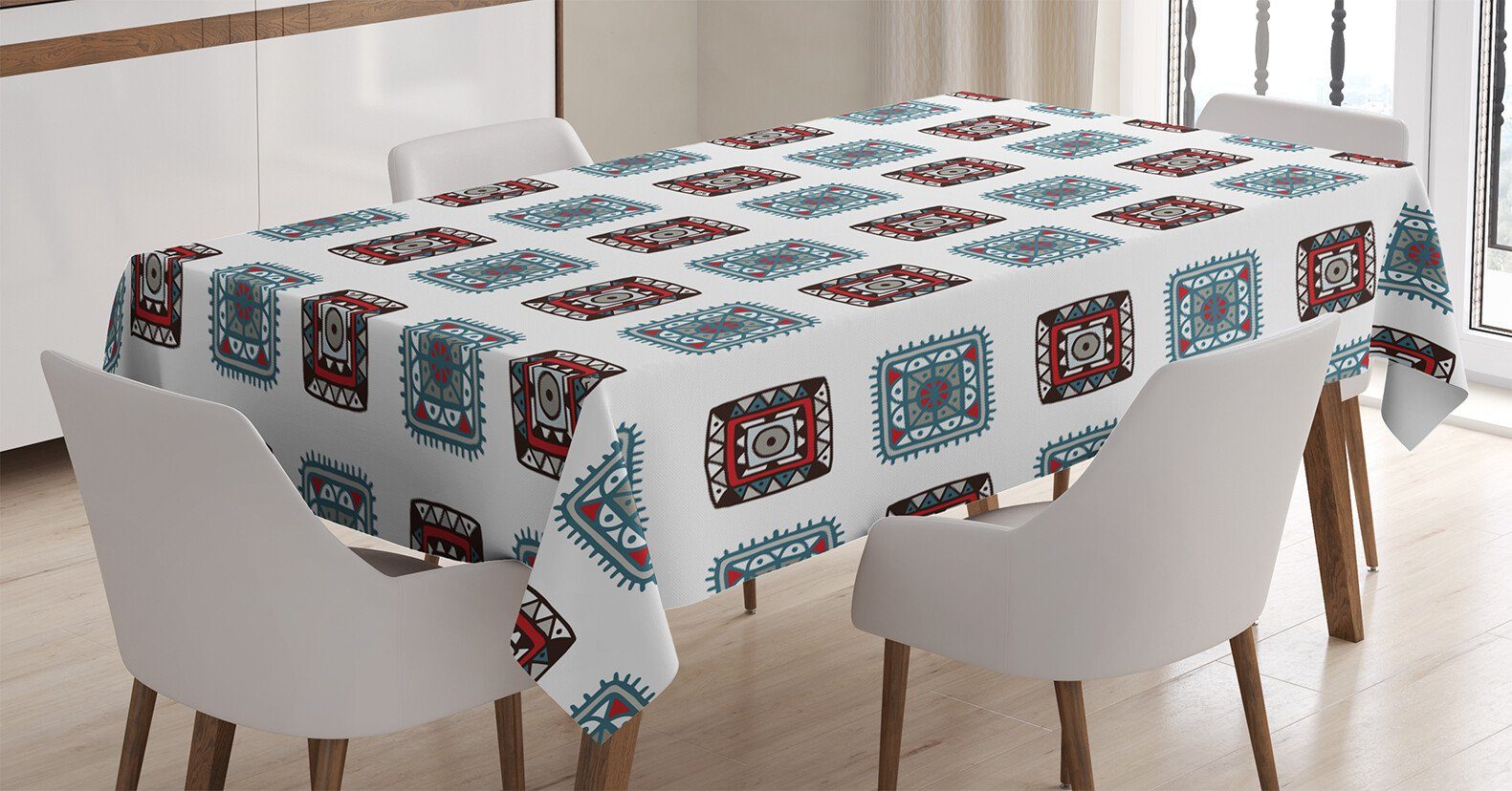 Aztec den Ethnic Bereich Stoff Klare Tischdecke Für Außen Abakuhaus geeignet Farben, Waschbar Farbfest