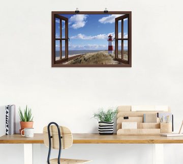 Artland Wandbild Fensterblick - Leuchtturm Sylt, Fensterblick (1 St), als Leinwandbild, Poster in verschied. Größen