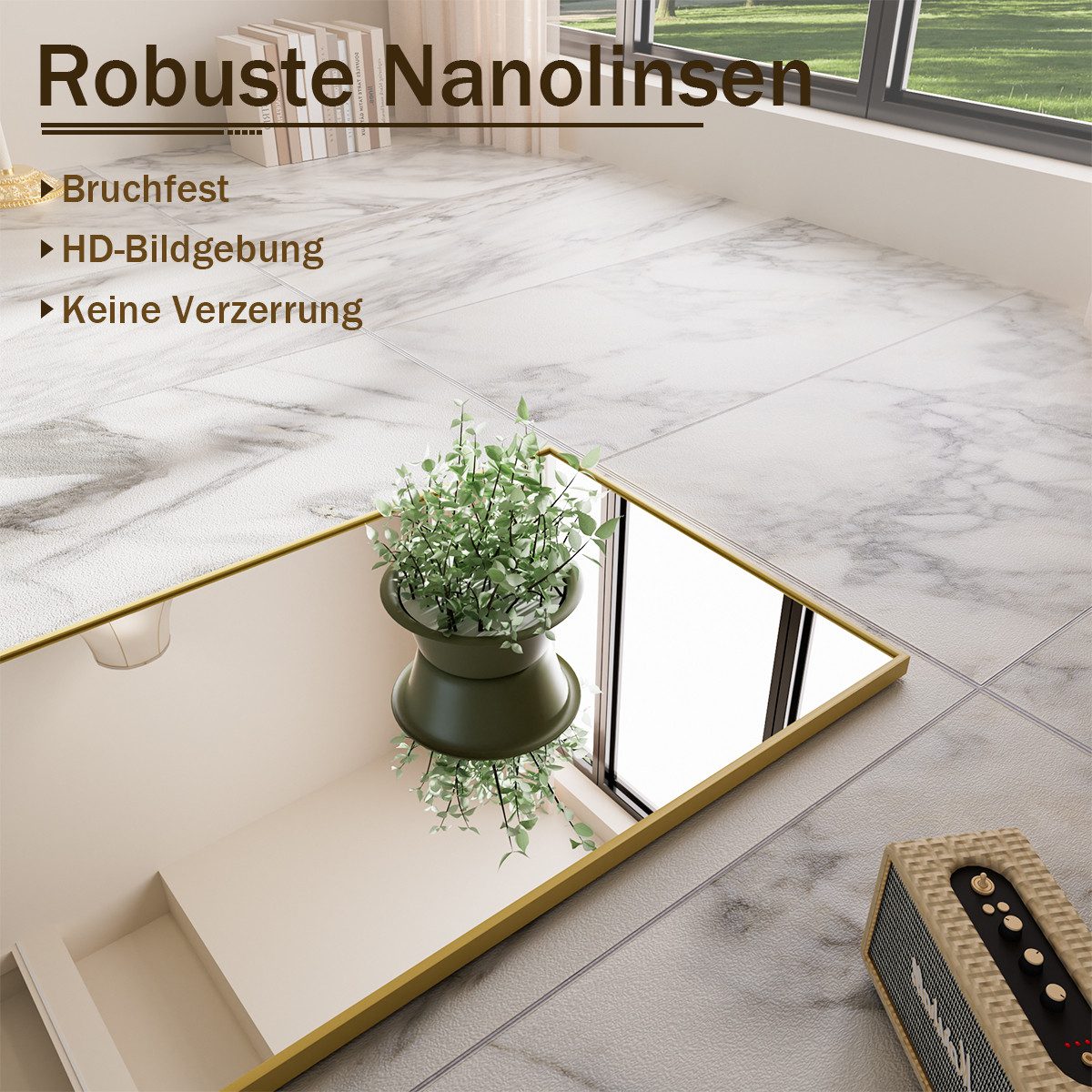 BEAUTYPEAK Standspiegel Rechteckspiegel,senkrecht oder waagerecht hängen (40cm* 140cm,52cm* 161cm, verstärktes Glas, weniger Splitterpotential) – Bild 5 von 5