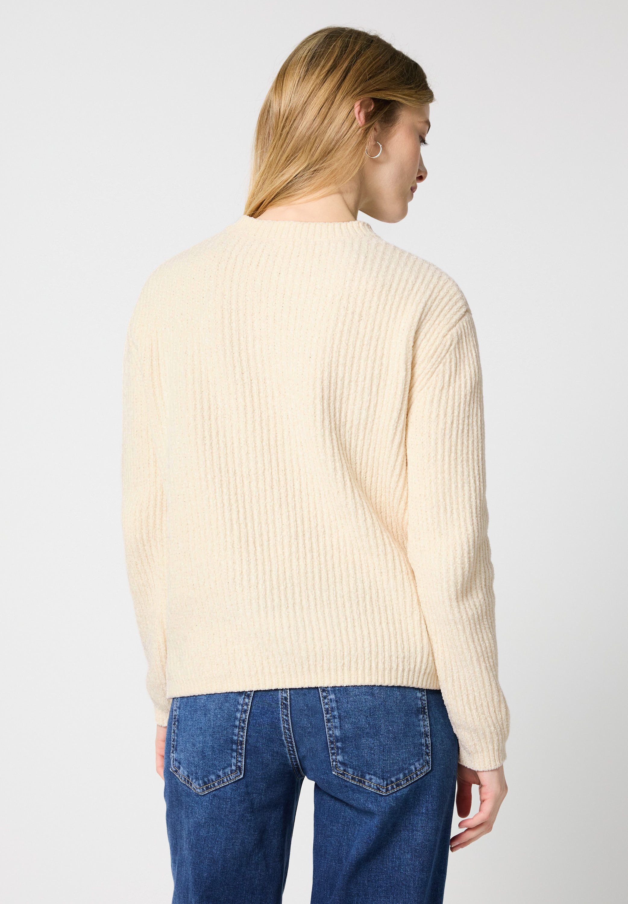 STREET ONE Rundhalspullover mit Strick-Detail günstig online kaufen