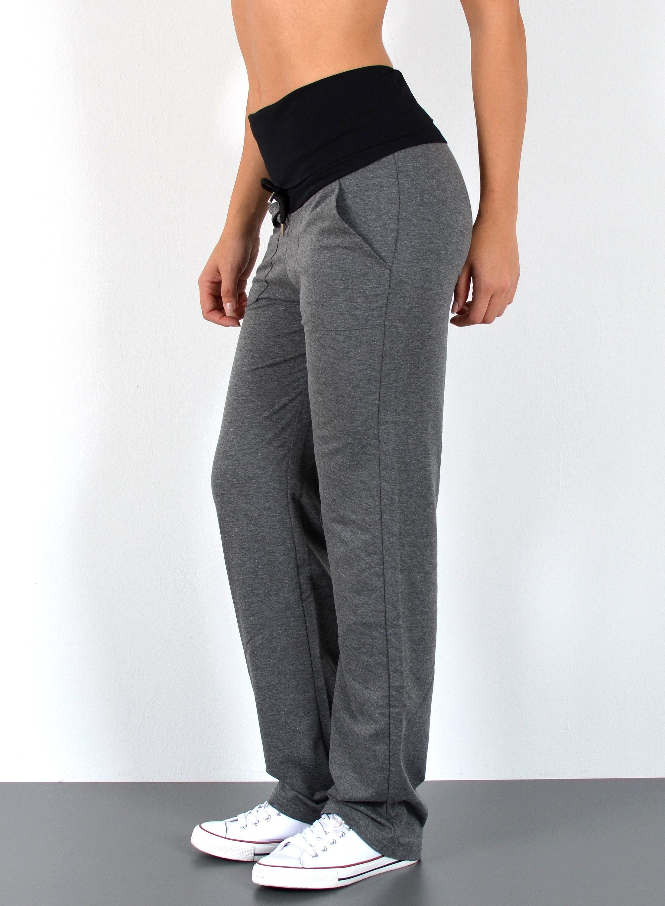 ESRA Jogginghose Damen Fitnesshose Lang Damen Trainingshose J481-Jogging Sporthose Damen Trainings Hose Damen Fitness Hose Freizeithose