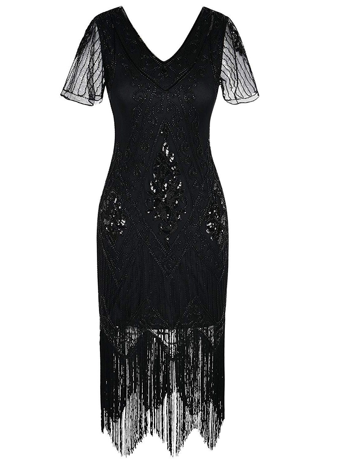 Maskworld Kostüm 20er Jahre Kleid Clara, Fühle Dich wie ein Filmstar in  diesem bezaubernden Gatsby-Kleid!