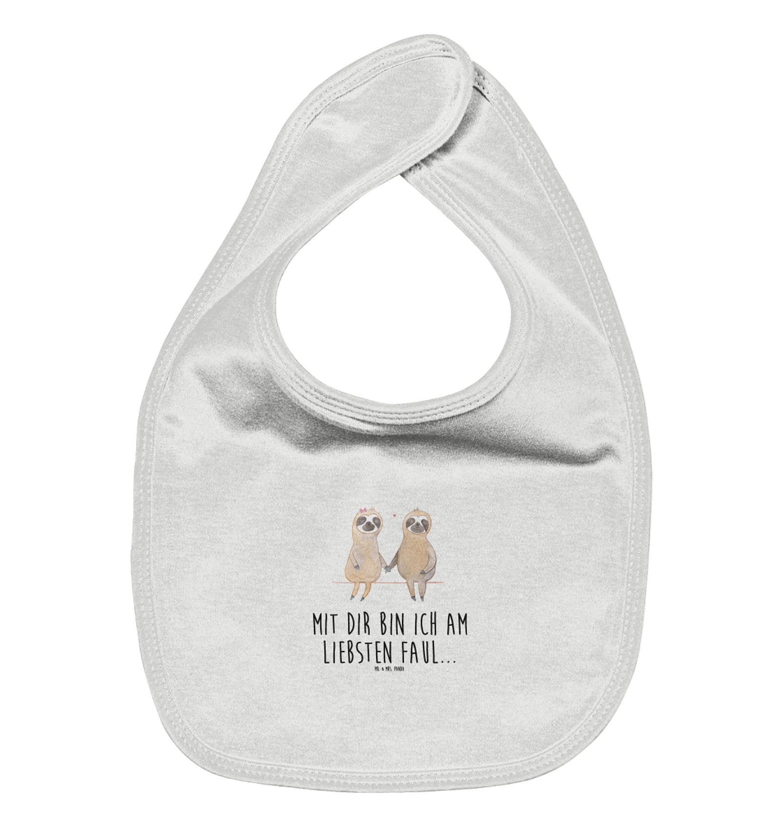 Tragetuch Faultier Pärchen - Weiß - Geschenk, Faultierliebe, Babyausstattung, L