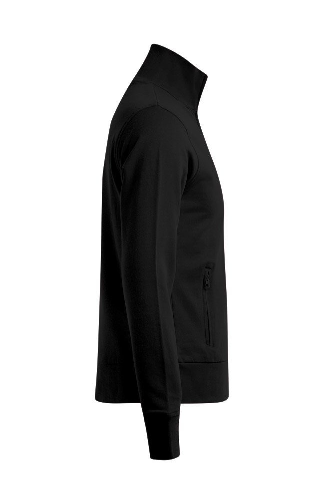 Promodoro Schwarz mit Innenseite, Stand-Up Größen Collar Jacke in großen angerauter auch 5XL bis Sweatjacke