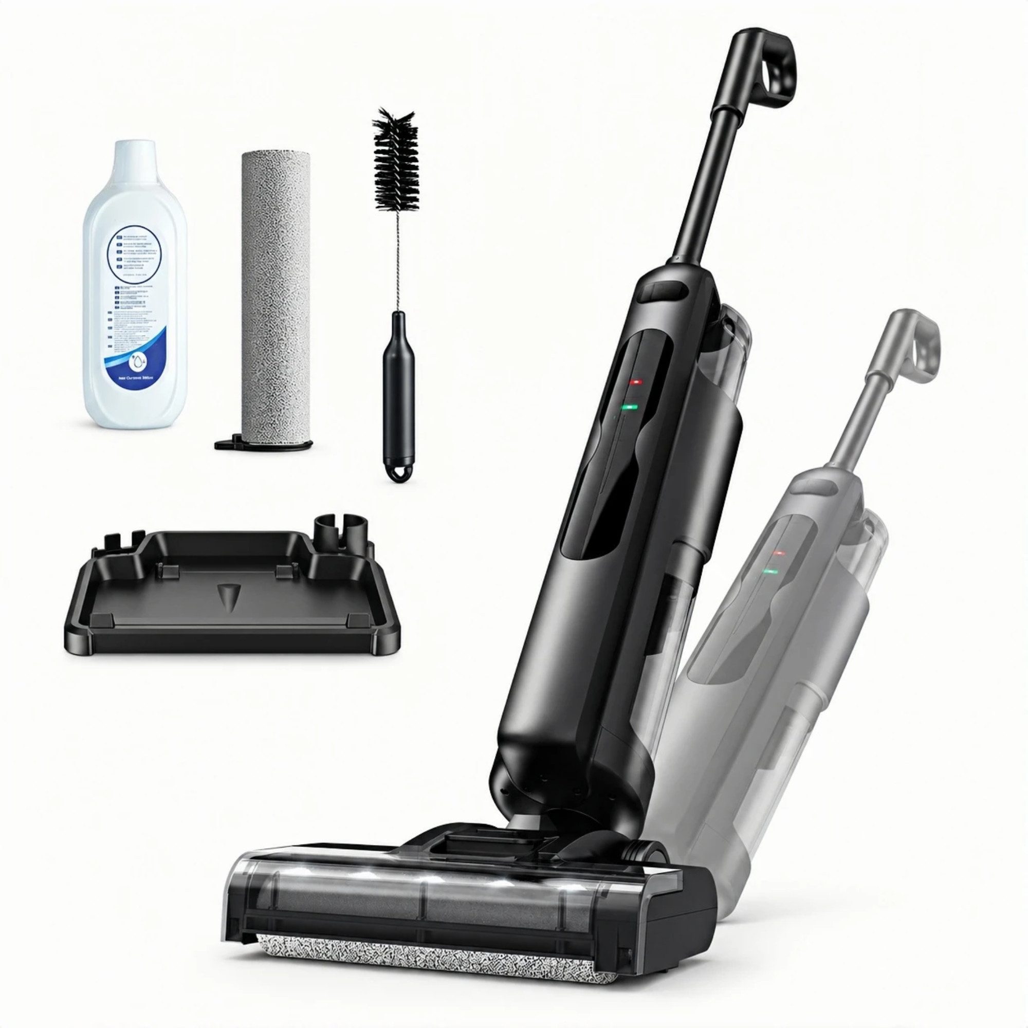 Circlio Nass-Trocken-Akkusauger 3-in-1 Wischsauger, 17 kPa, 40 Min Laufzeit, Selbstreinigung, 180 W, beutellos, Kantenreinigung, Selbstantrieb, Anti-Haarverwicklung, für Hartböden