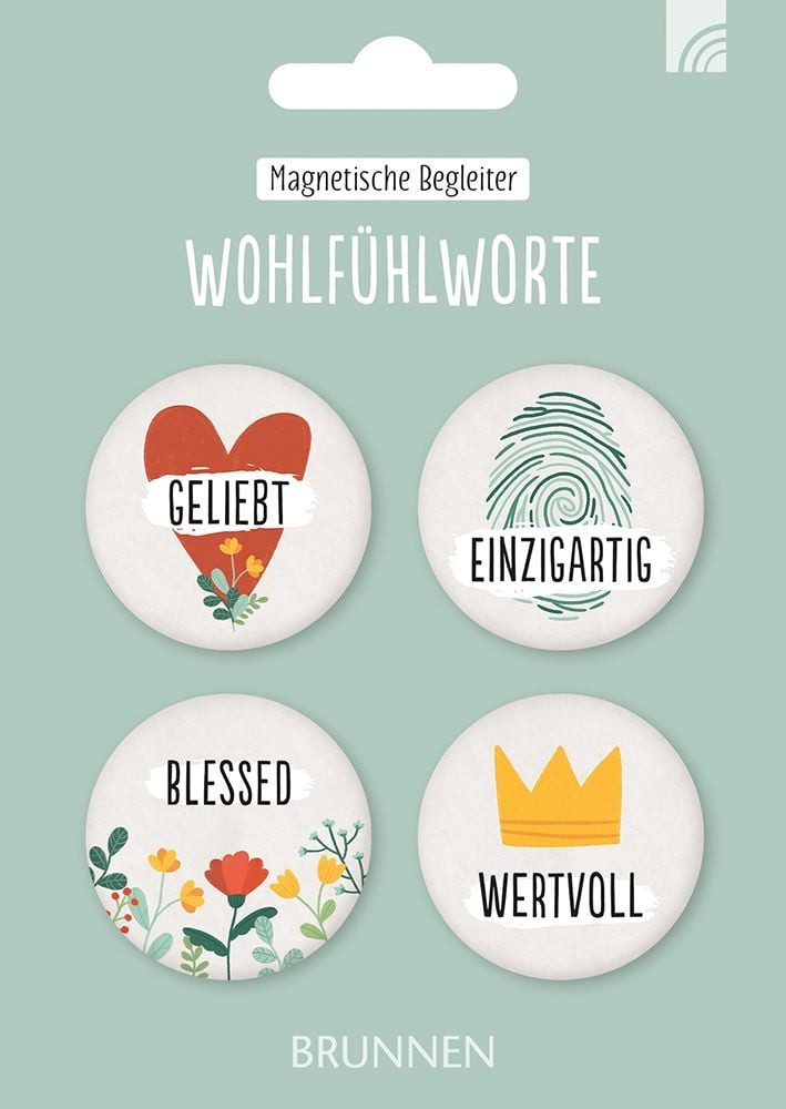 Wohlfühlworte / diverse, 4er-Magnet-Set