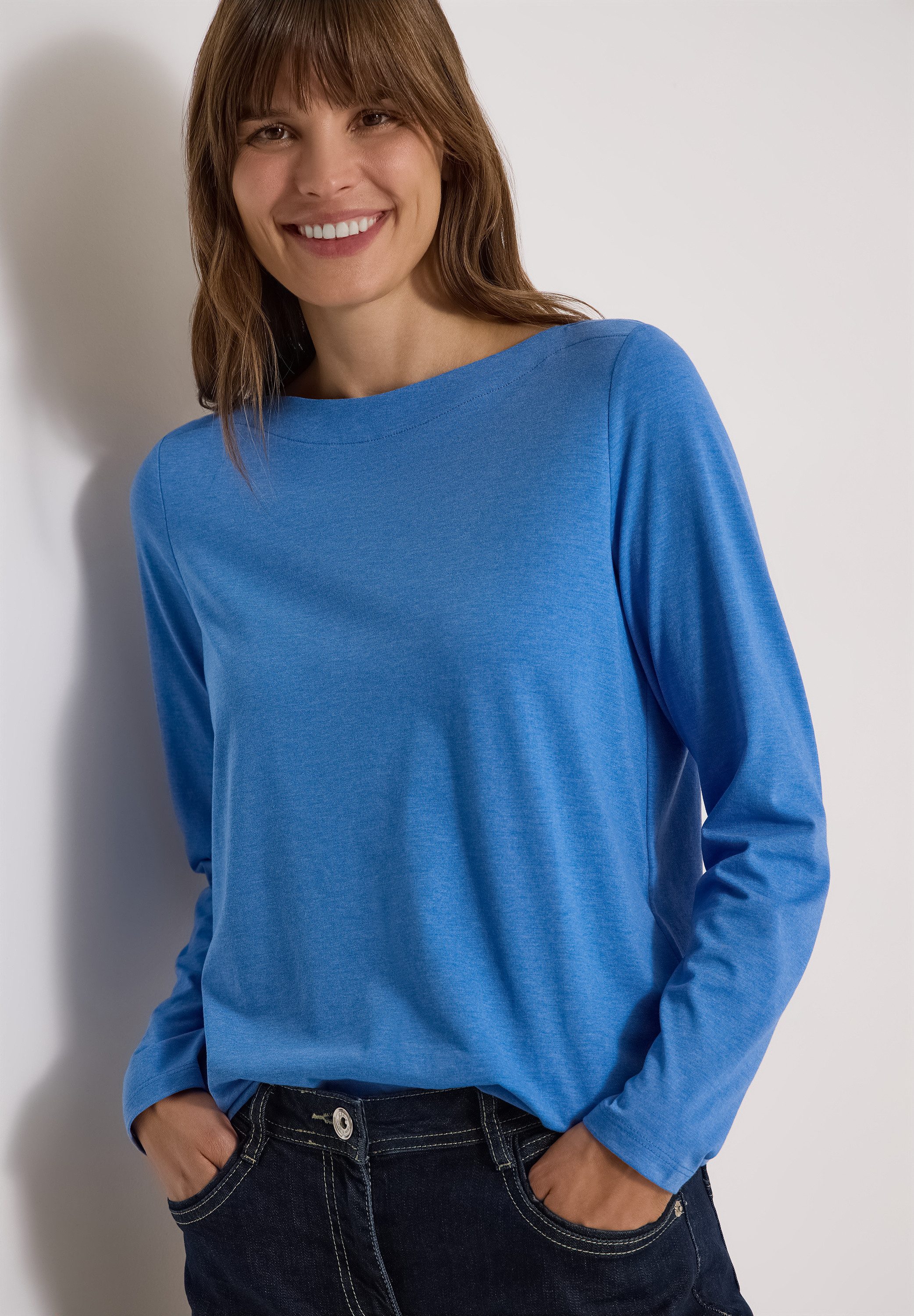 CECIL Langarmshirt mit U-Boot-Ausschnitt
