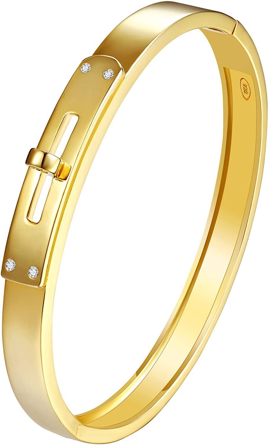 Karisma Edelstahlarmband Karisma Armreif Damen Sterling Silber 925 rhodiniert, Zirkonia Weiss HS-ARM01 Farbwahl - Gold