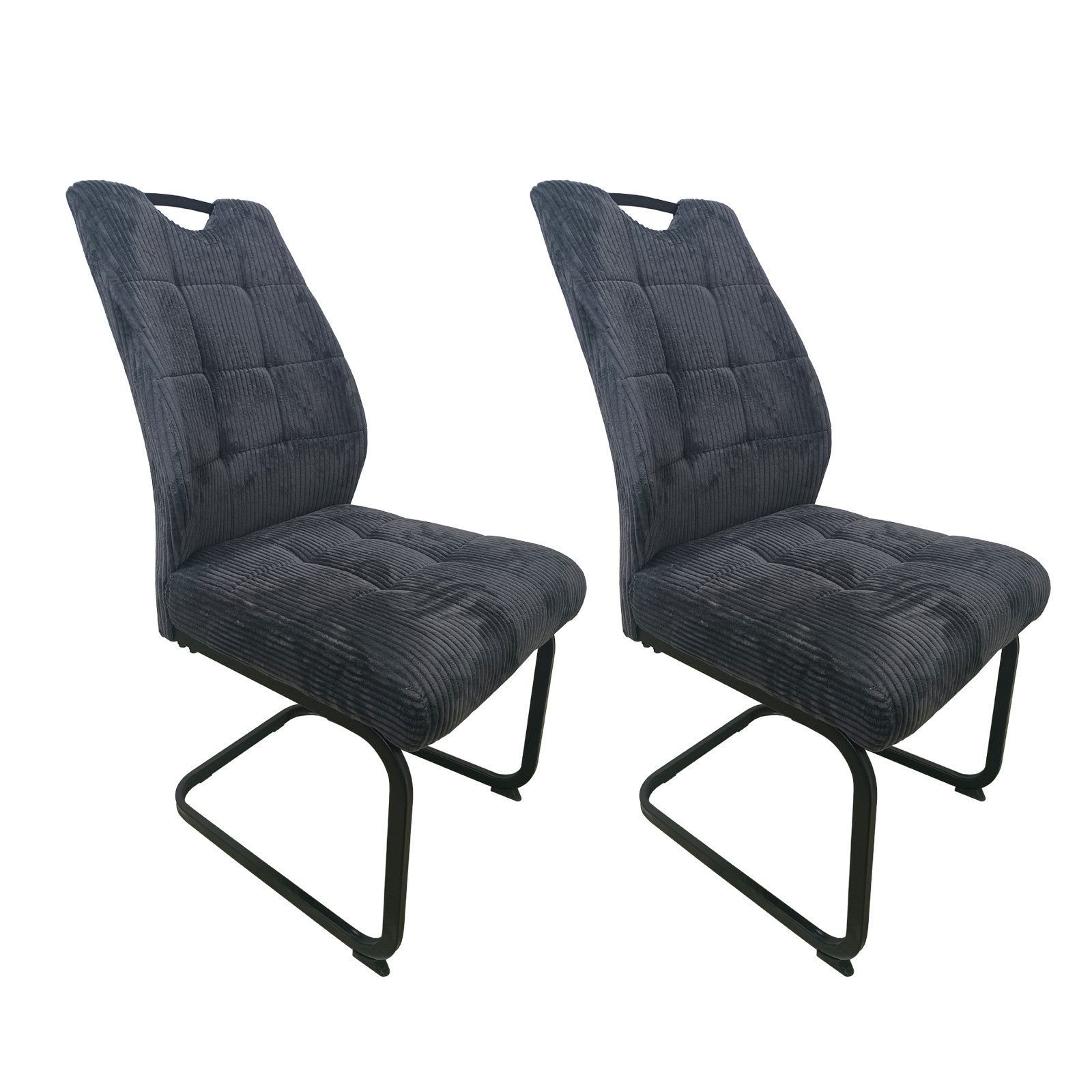 HTI-Living Esszimmerstuhl Modernes 2er Set Schwingstühle Dunkelgrau (Set, 2 günstig online kaufen