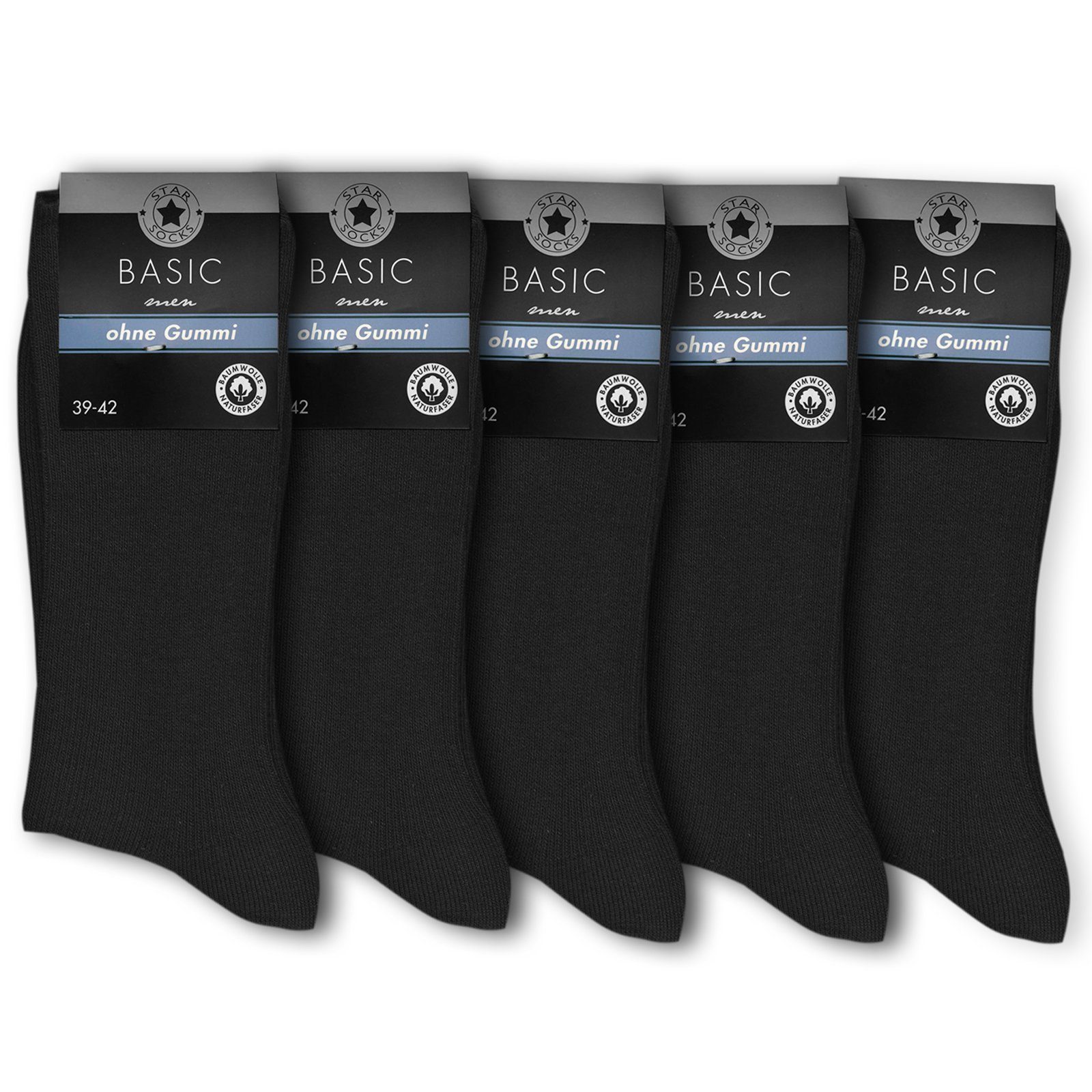 Die Sockenbude Gesundheitssocken BLACK (Bund, 5-Paar, schwarz) ohne Gummi günstig online kaufen