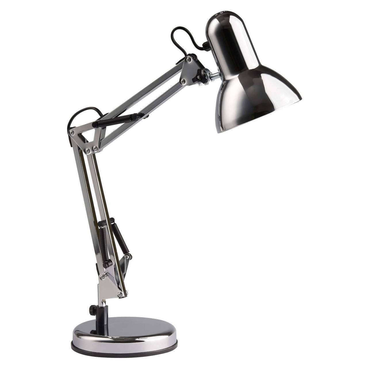 Henry, Tischleuchte chrom für A60, Tischleuchte Normal Brilliant 1x E27, Lampe Henry 28W, geeignet