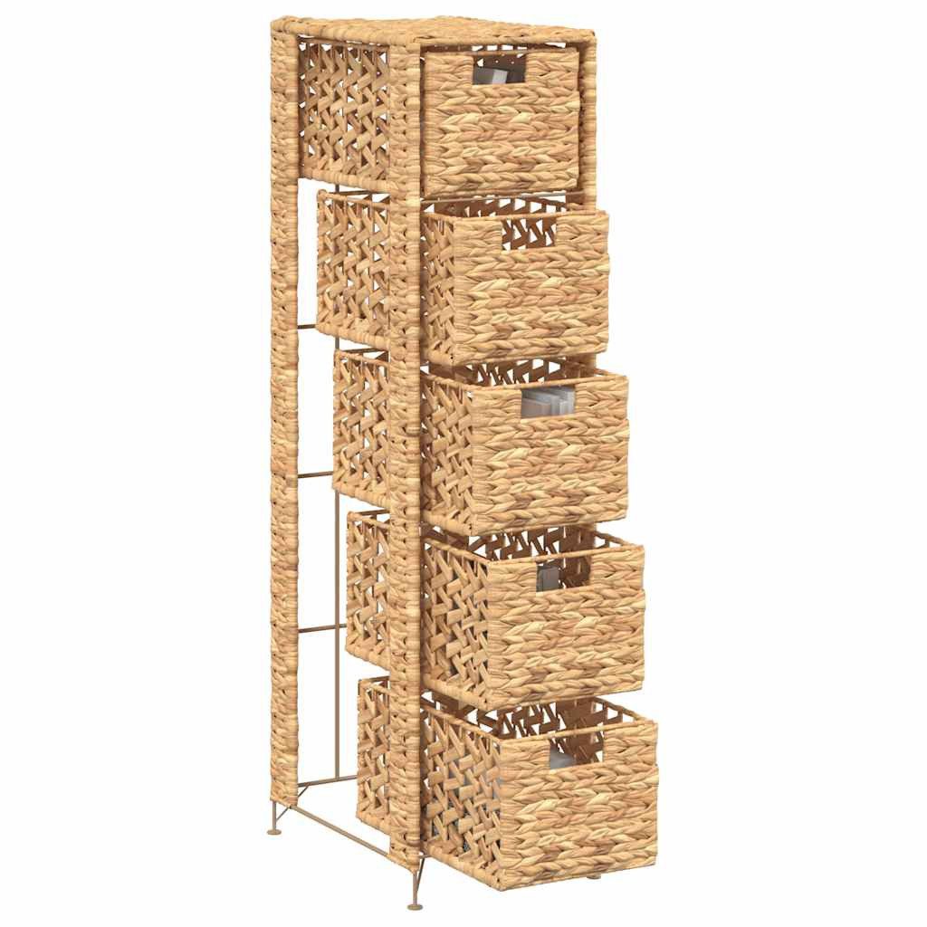 vidaXL Schranksystem Standregal mit 5 Körben 25,5x37x100 cm Wasserhyazinthe (1-St)